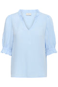 KAFFE Elly Solid Bluse Windsurfer Blå