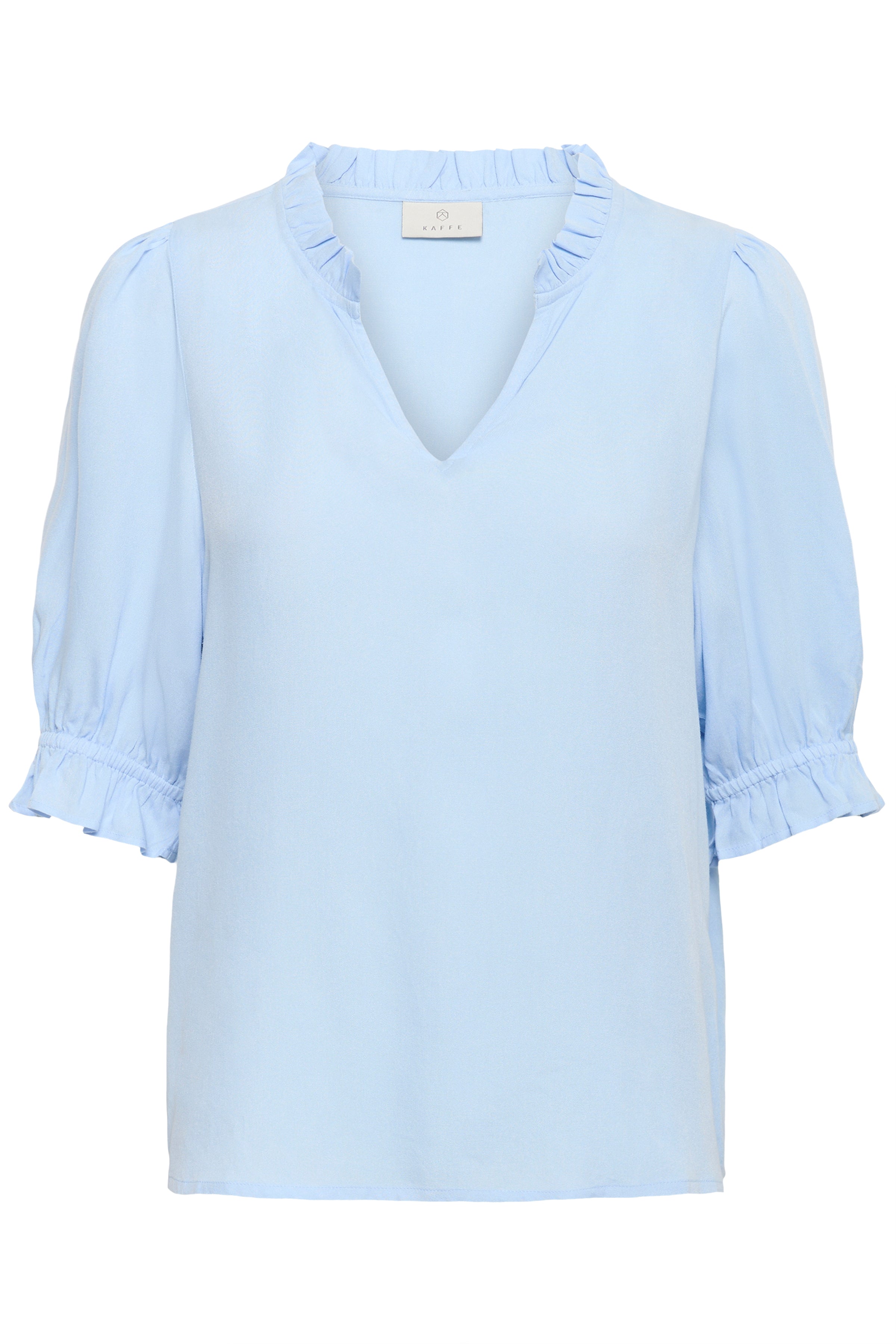 KAFFE Elly Solid Bluse Windsurfer Blå