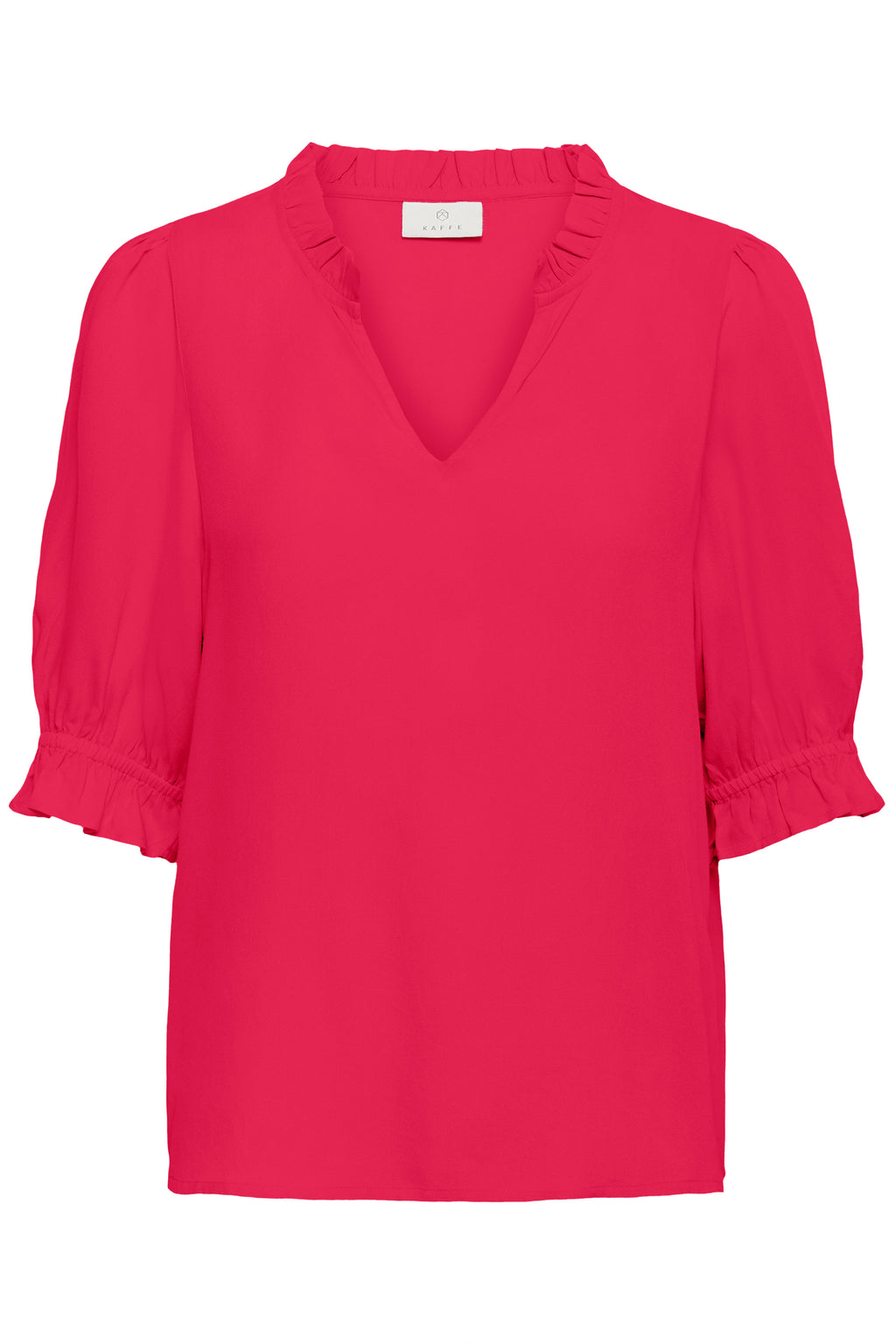 KAFFE Elly Solid Bluse Virtual Pink