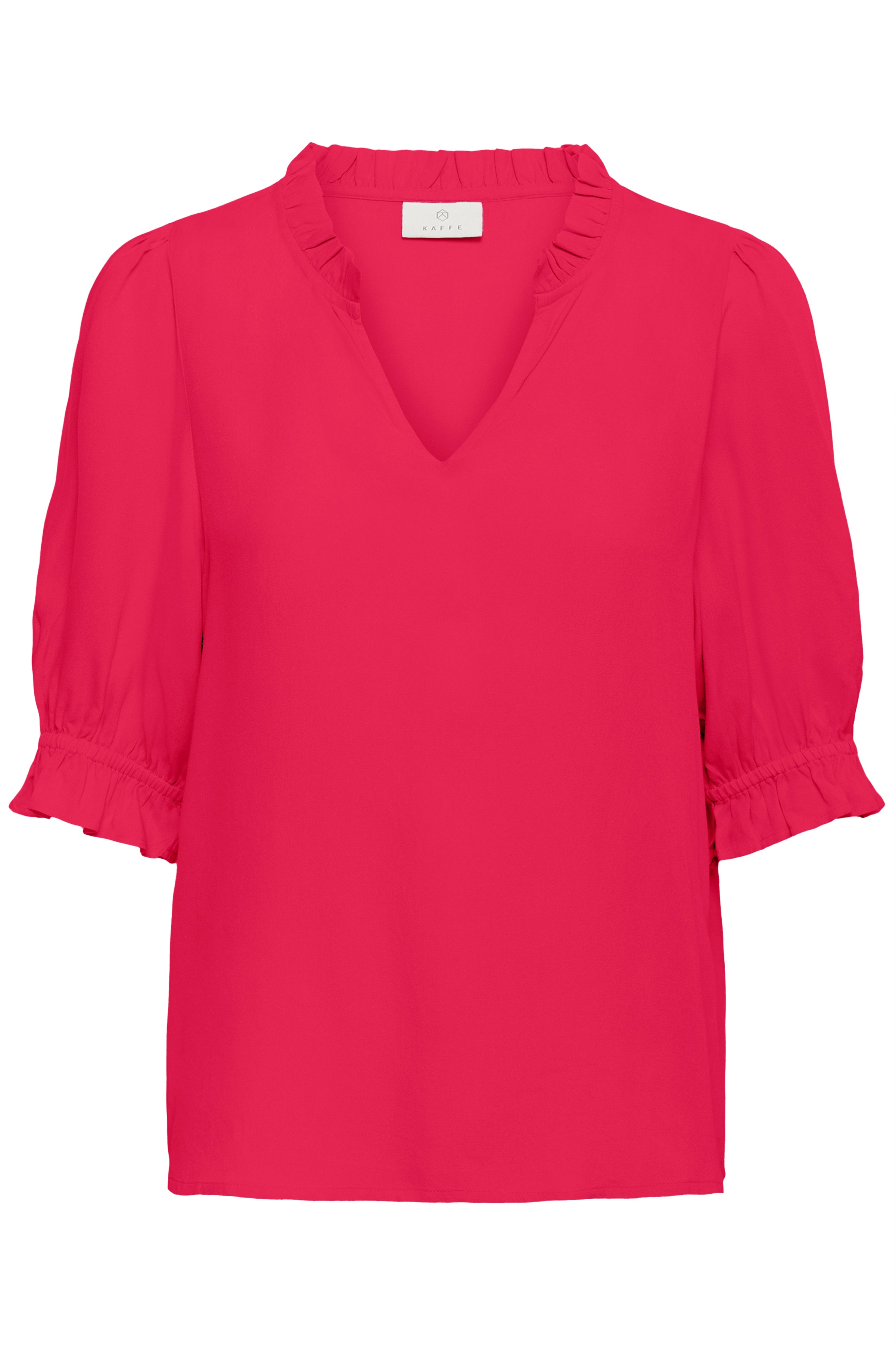 KAFFE Elly Solid Bluse Virtual Pink