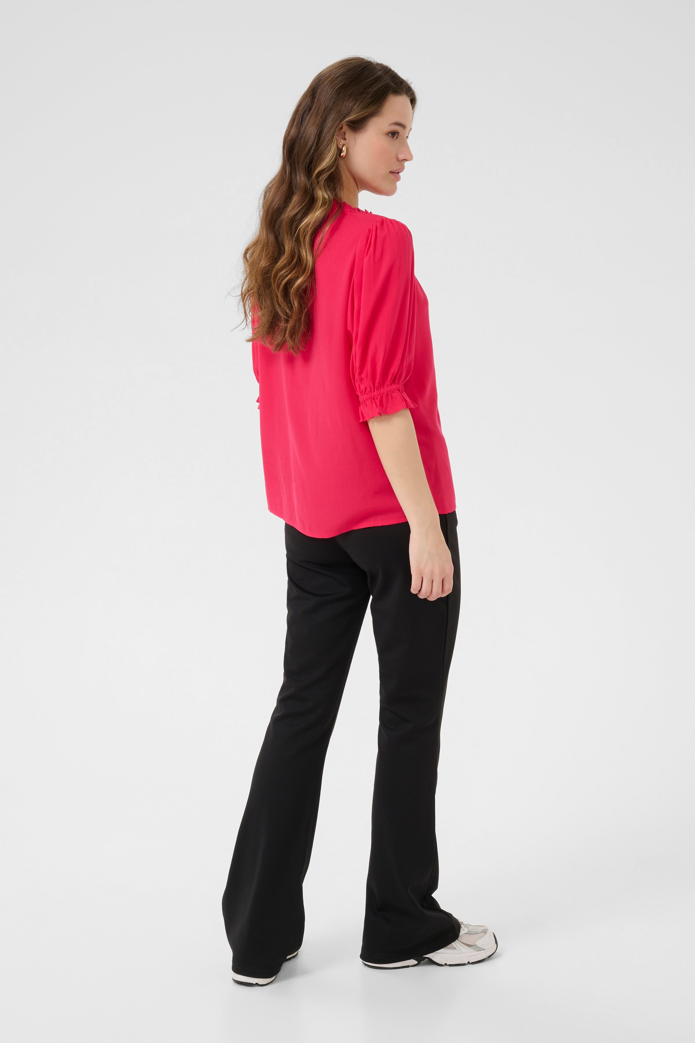 KAFFE Elly Solid Bluse Virtual Pink