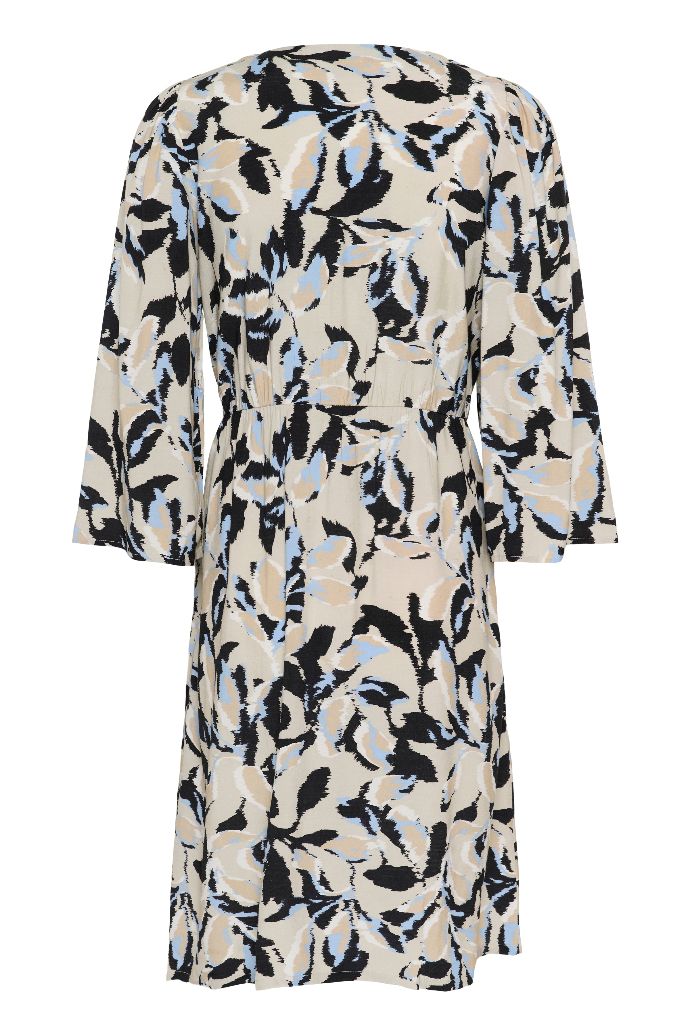 KAFFE Pedra Kjole Kort Leaf Beige Sort Blå