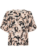 KAFFE Paco Bluse Beige Sort Peach