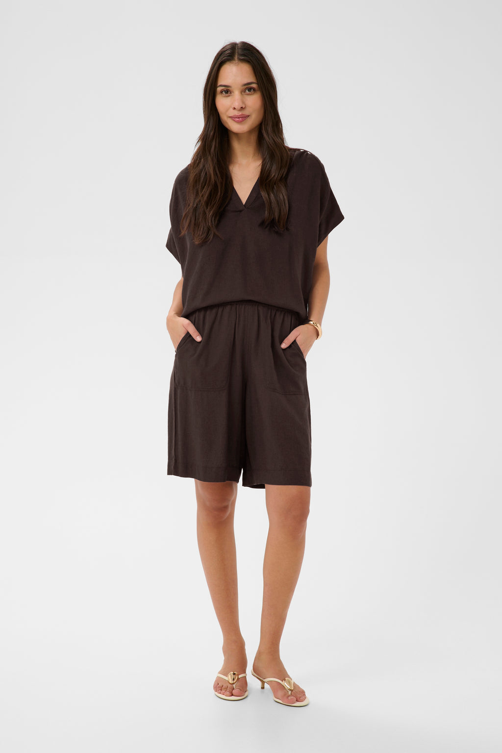 KAFFE Milia Shorts Coffee Sort