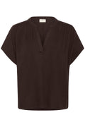 KAFFE Milia Wing Bluse Kortærmet Coffee Sort