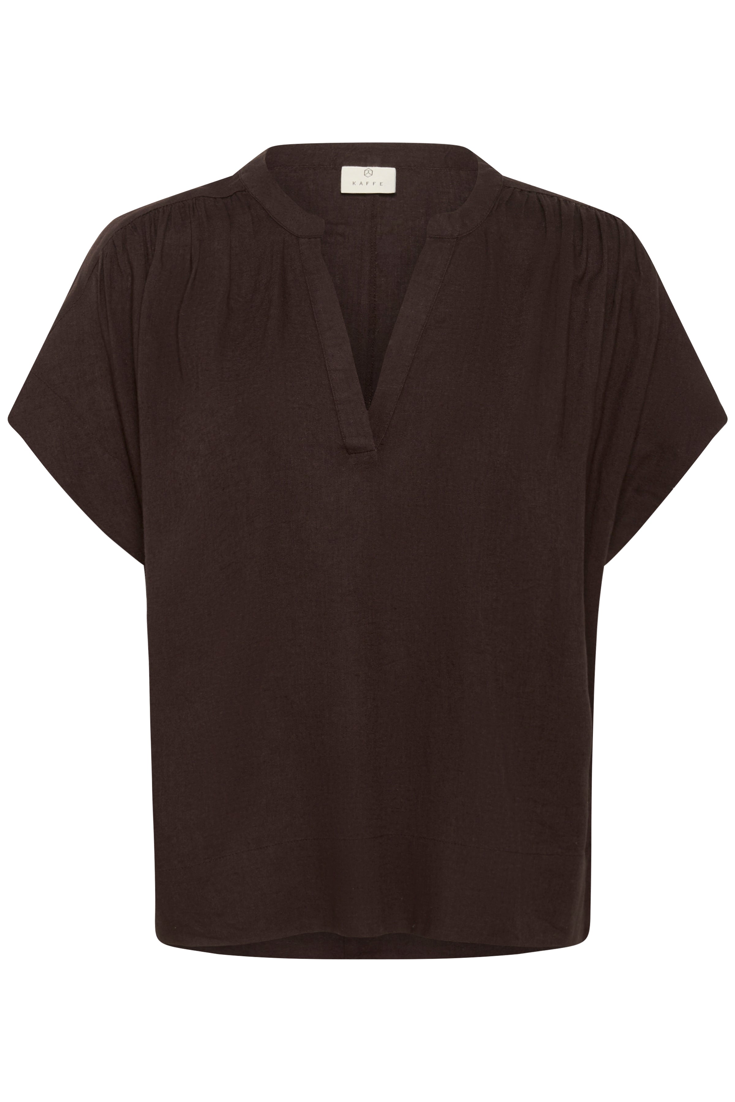 KAFFE Milia Wing Bluse Kortærmet Coffee Sort