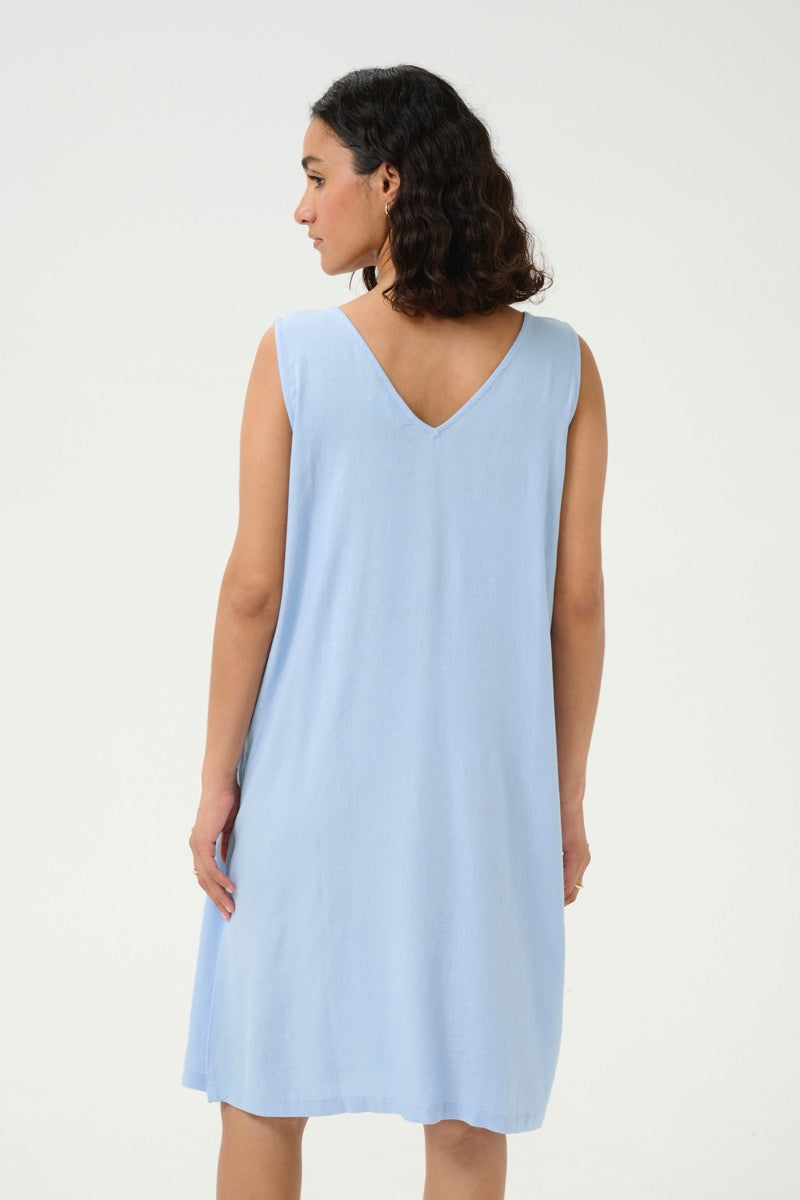 KAFFE Milia Kjole Soft Chambray Blå