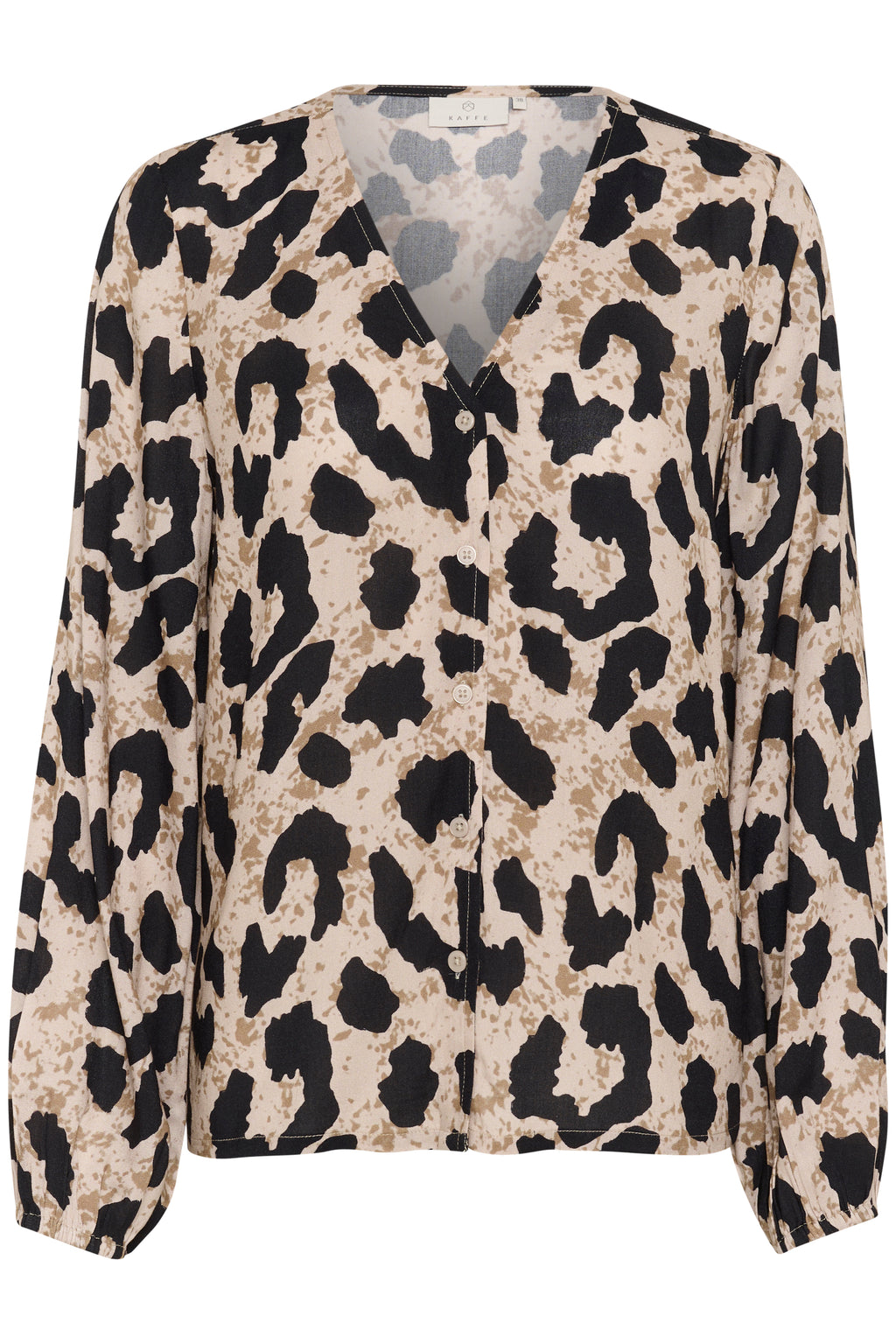 KAFFE Maira Bluse Large Animal Print Brun
