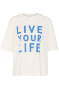 KAFFE Meri T-shirt Chalk Hvid Regatta Statement Blå
