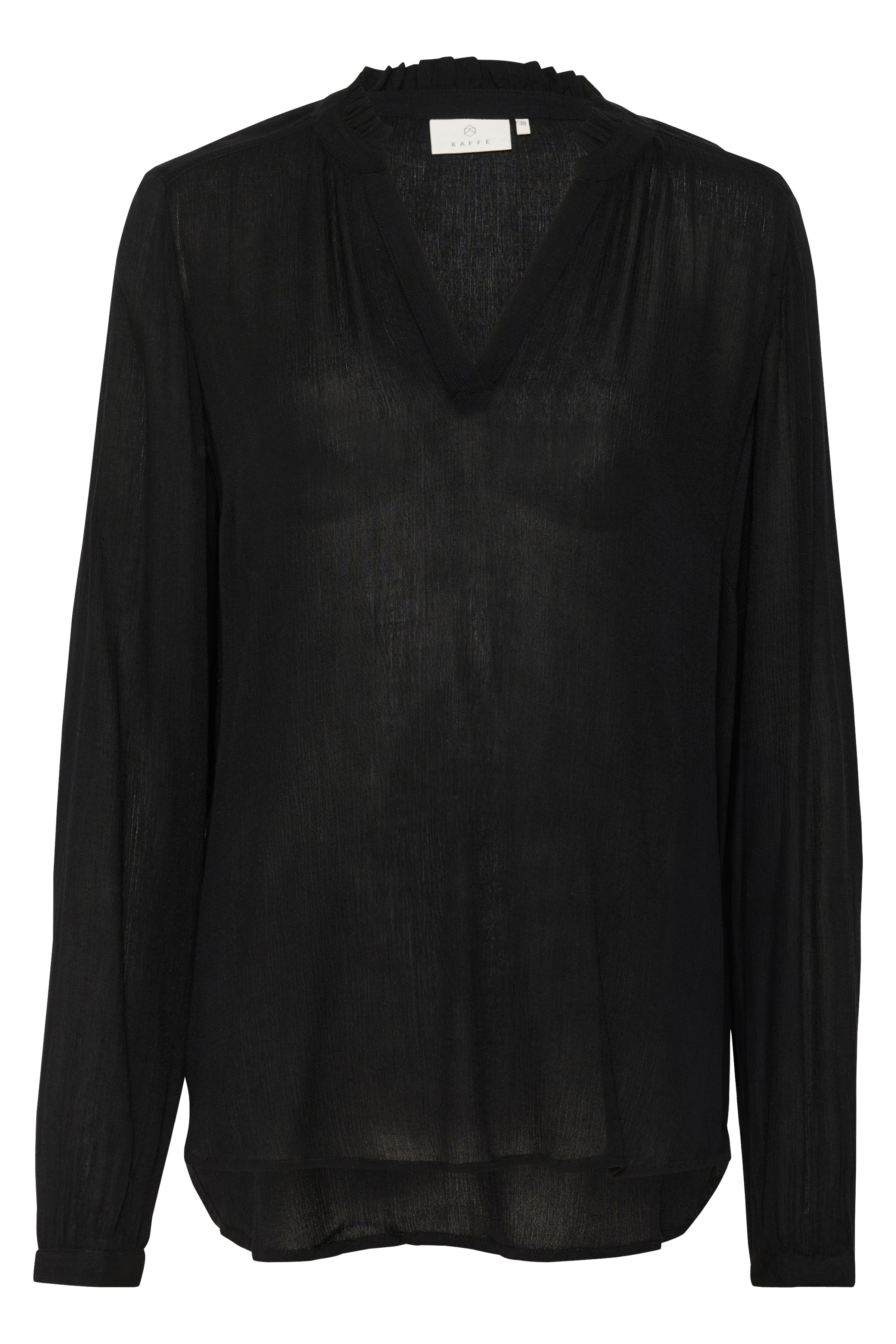 KAFFE Amber Flounce Bluse Deep Sort
