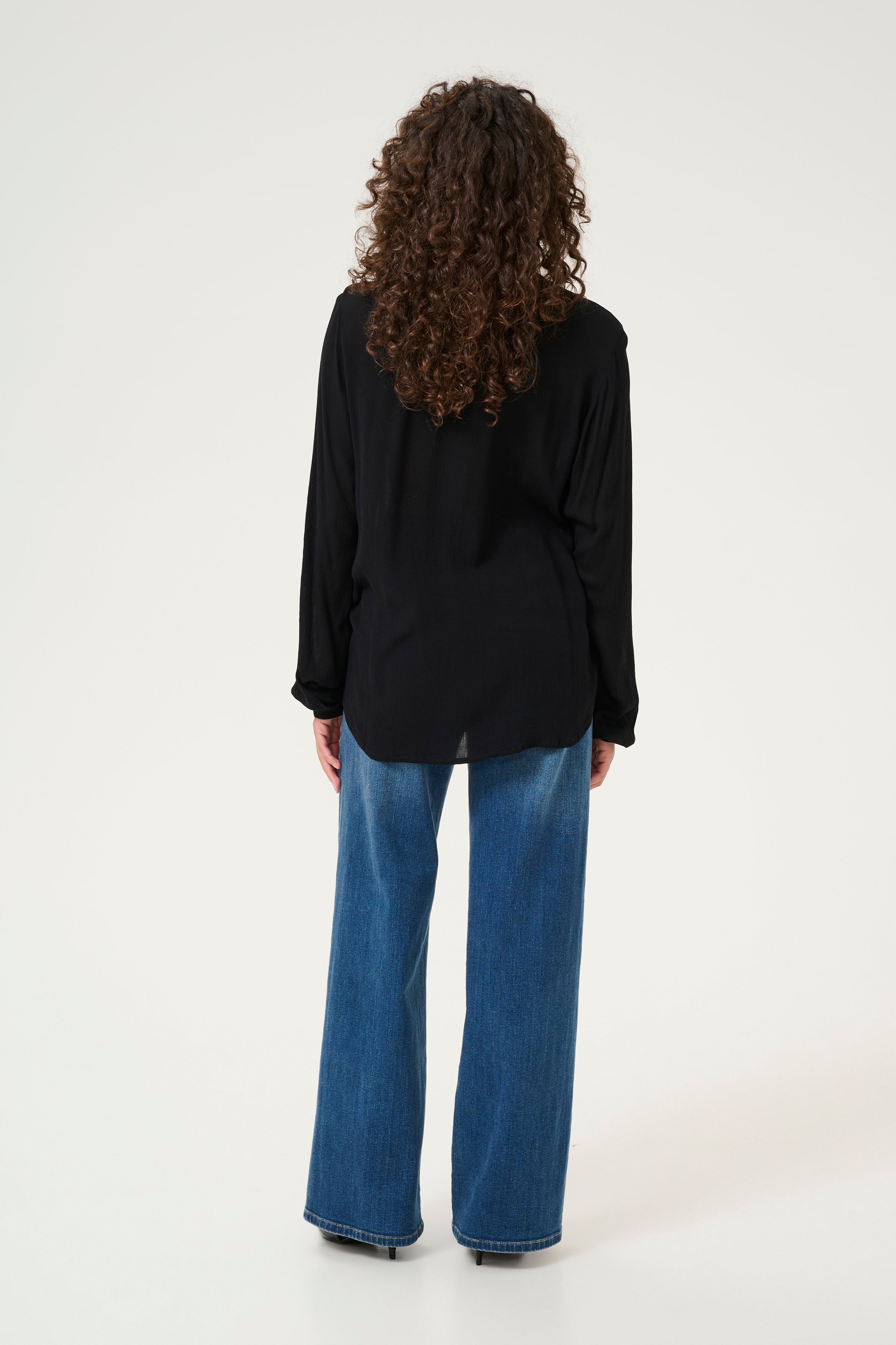 KAFFE Amber Flounce Bluse Deep Sort