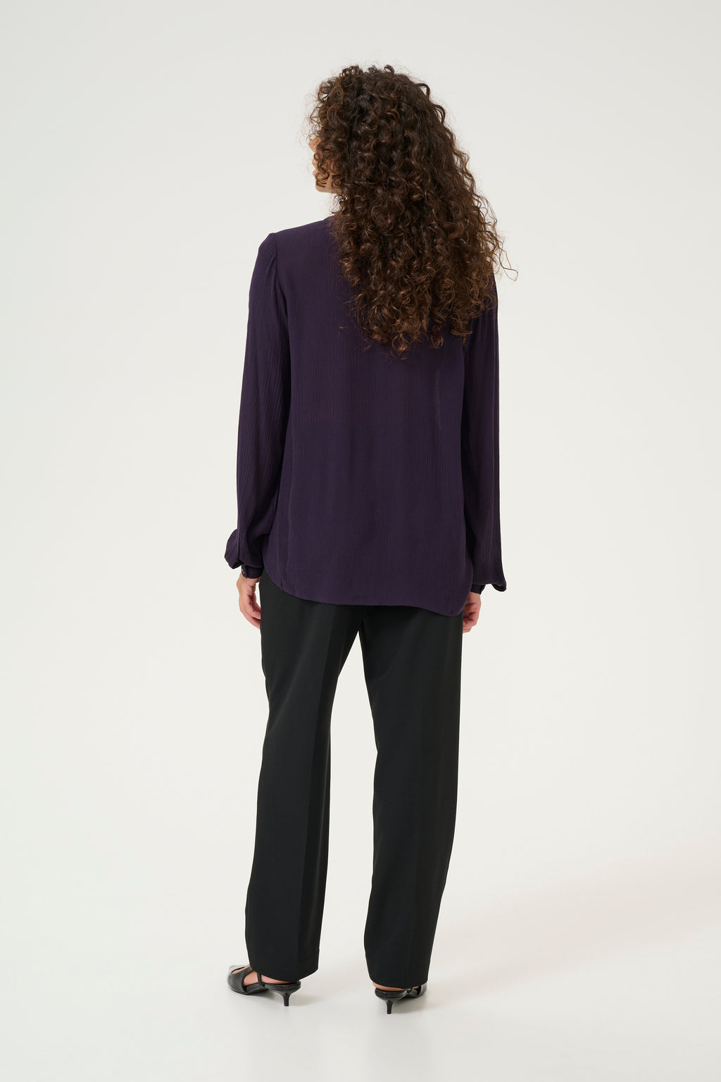 KAFFE Amber Flounce Bluse Dawn Lilla