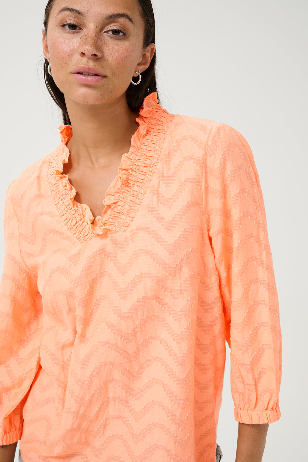 KAFFE Victoria Bluse Peach Nectar Orange