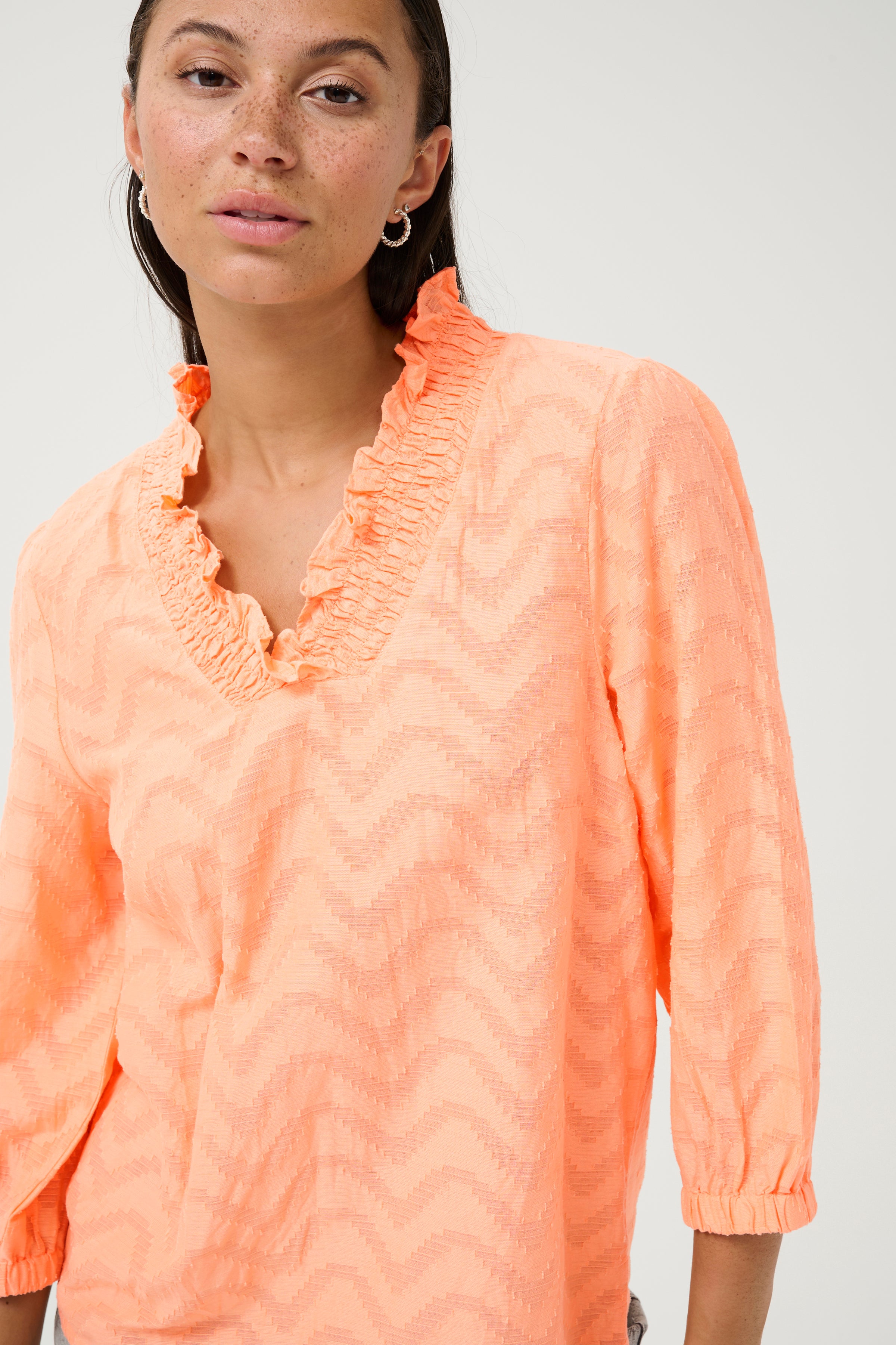 KAFFE Victoria Bluse Peach Nectar Orange