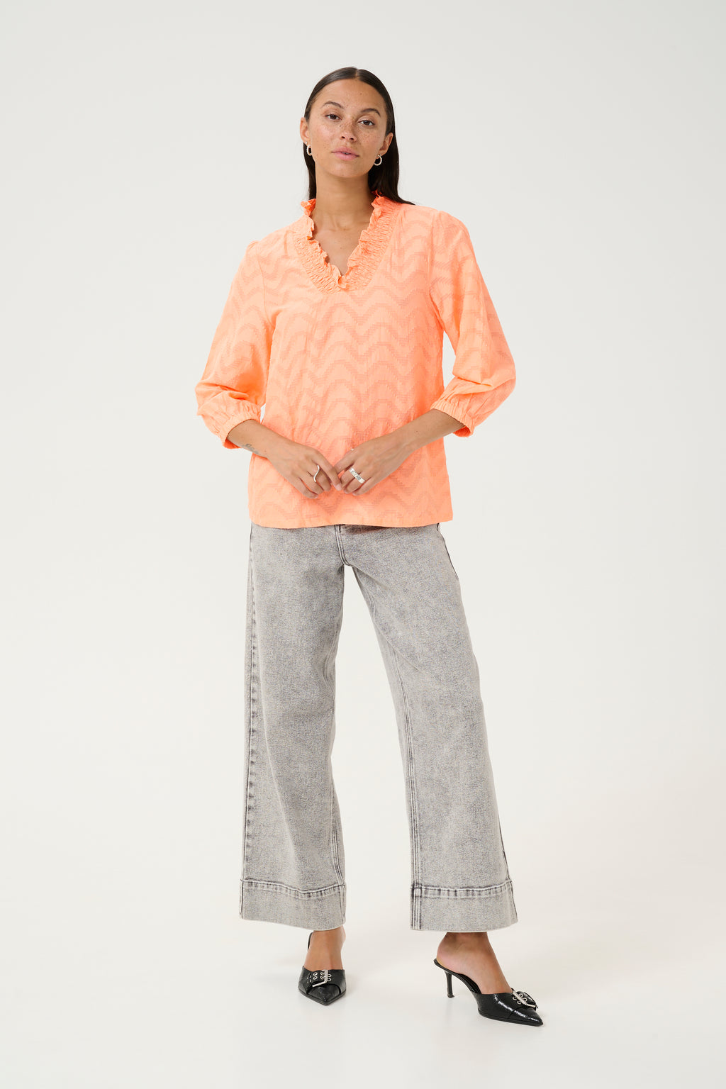 KAFFE Victoria Bluse Peach Nectar Orange