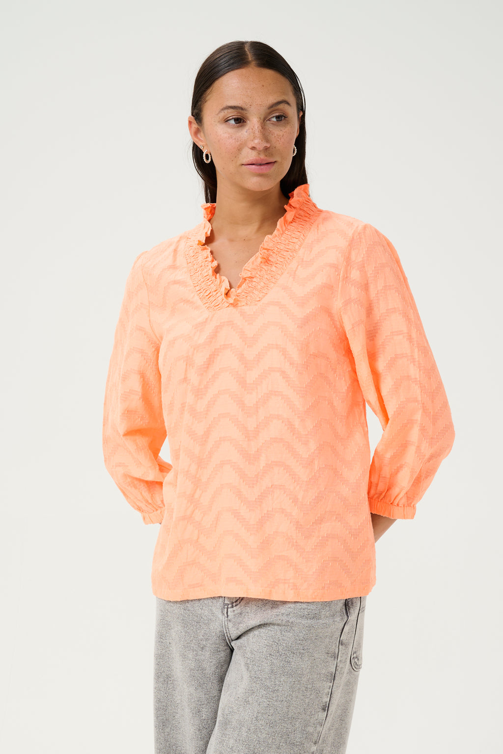 KAFFE Victoria Bluse Peach Nectar Orange