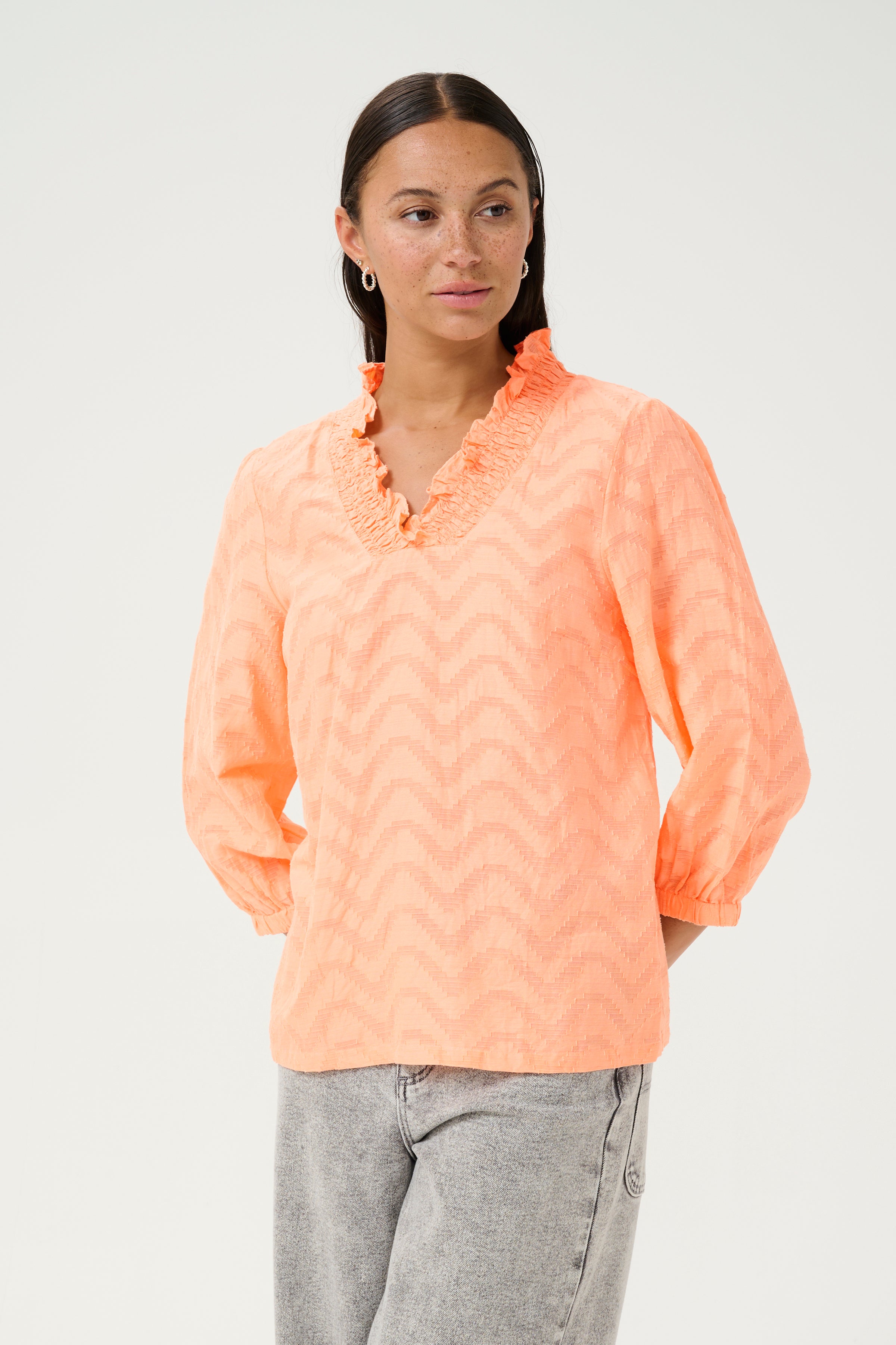 KAFFE Victoria Bluse Peach Nectar Orange