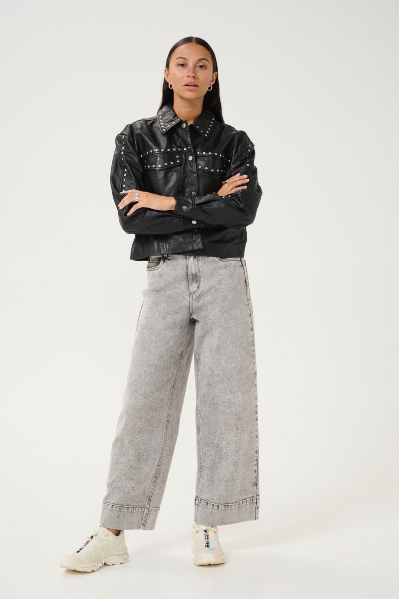 KAFFE Cassie Jakke Leather Deep Sort