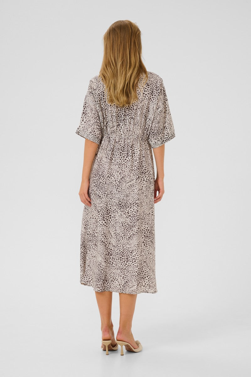 Kaffe Debra Skjorte Kjole Abstract Leopard
