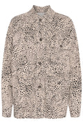 KAFFE Lisa Jakke Abstract Leopard Brun