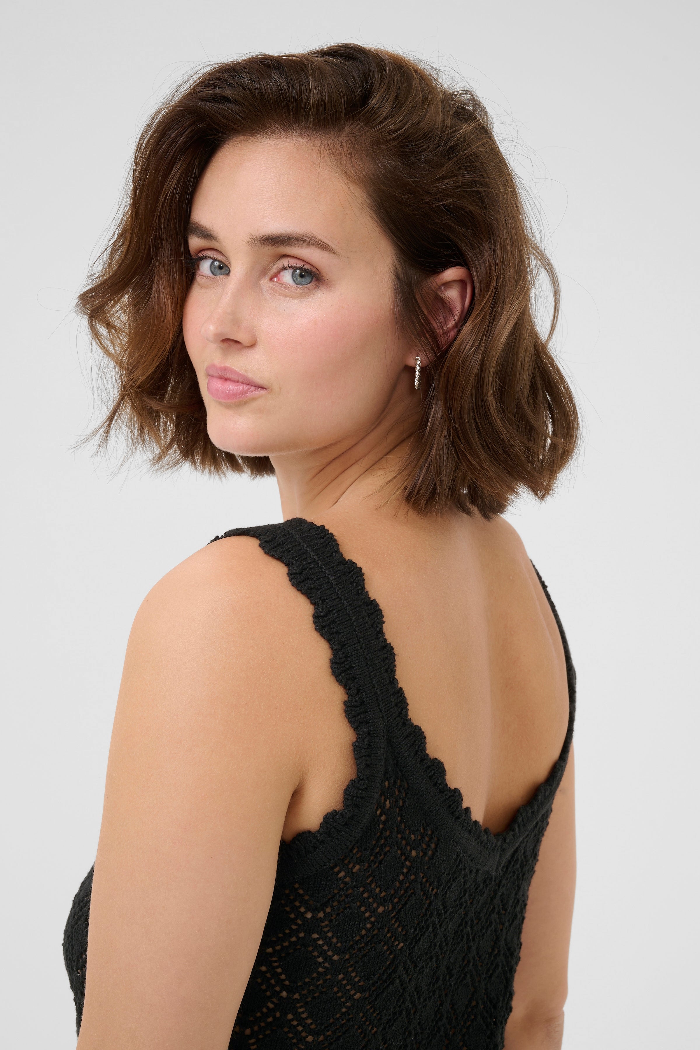 KAFFE Jona Strikket Top Deep Sort