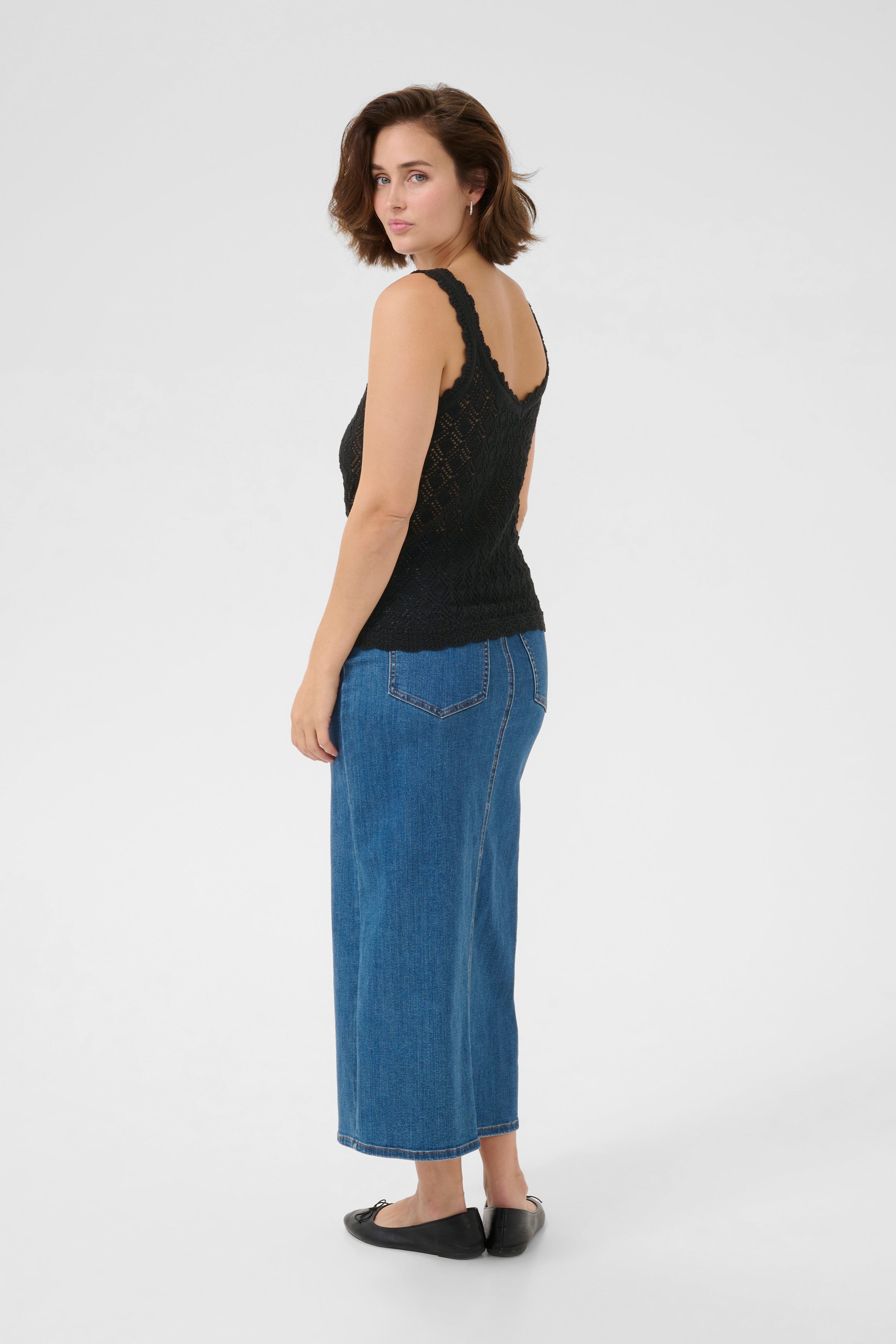 KAFFE Jona Strikket Top Deep Sort