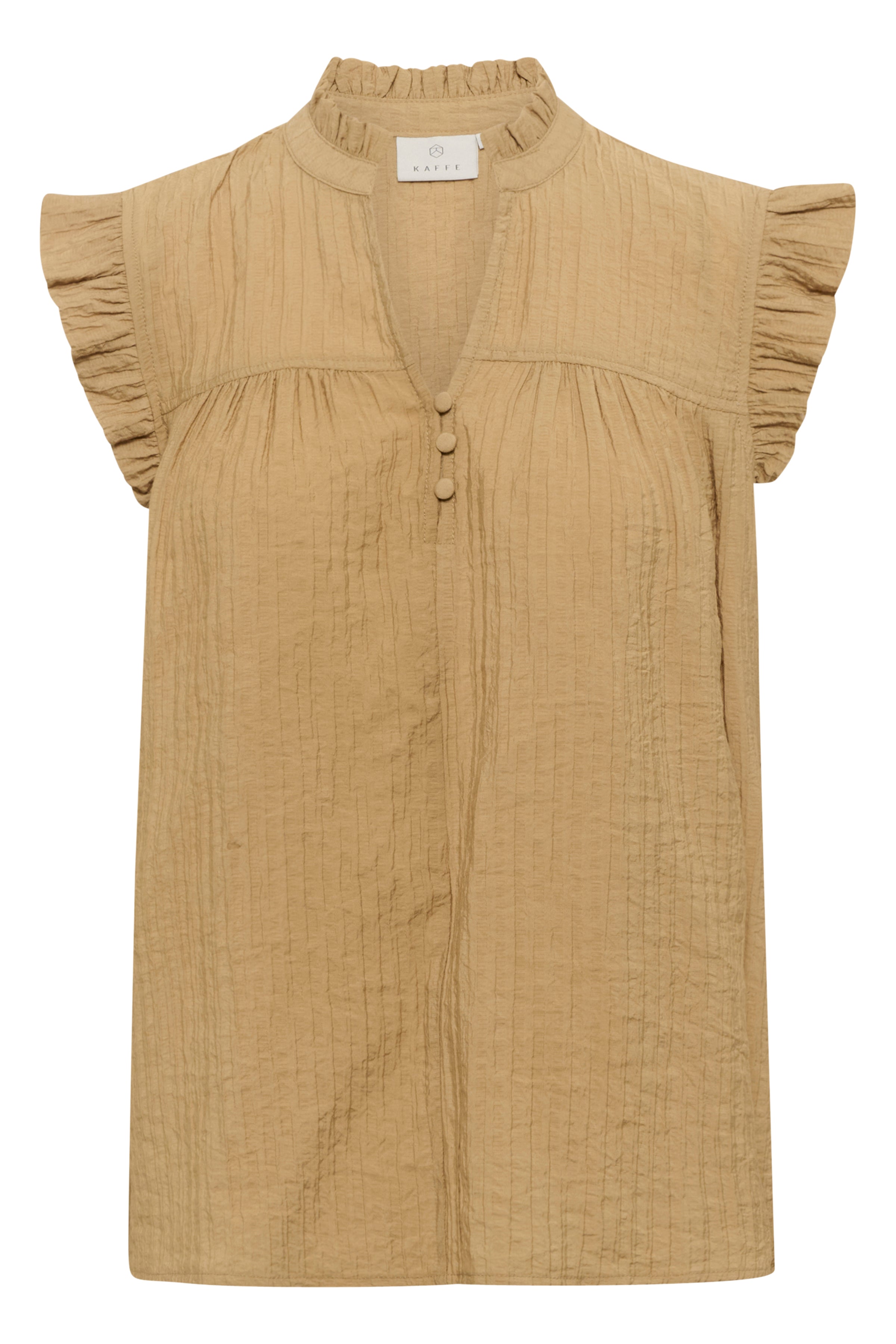 KAFFE Liany Via Bluse Starfish Brun