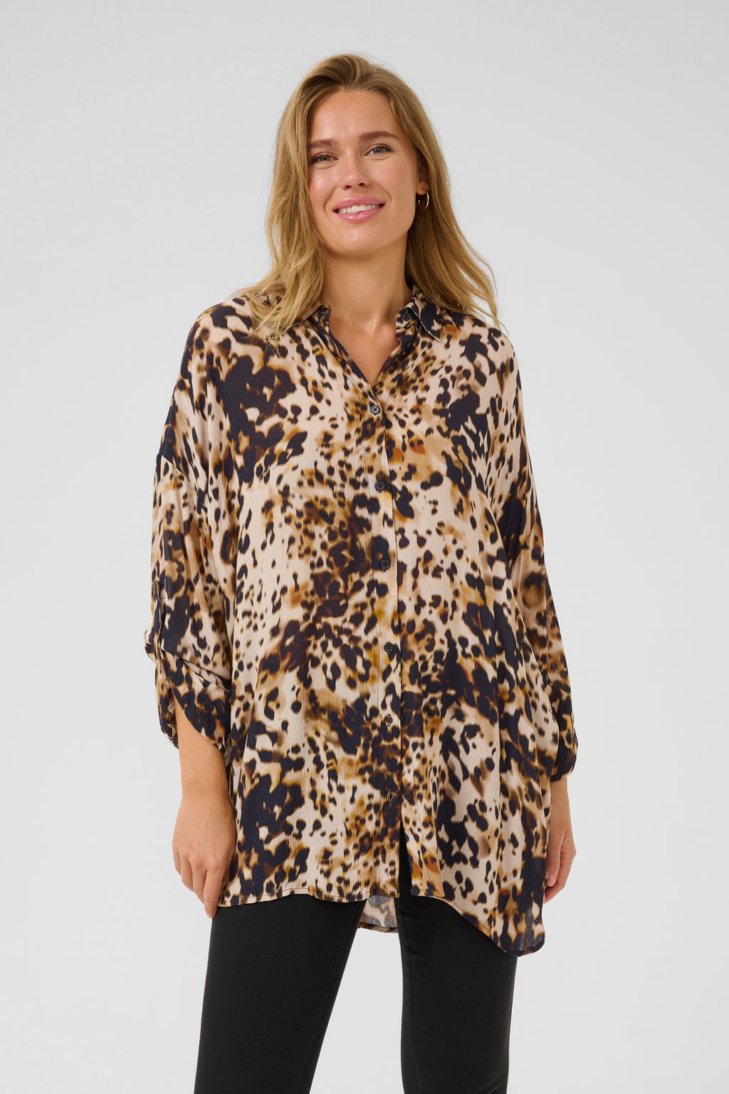 KAFFE Thora Amber Skjorte Leopard Print Brun