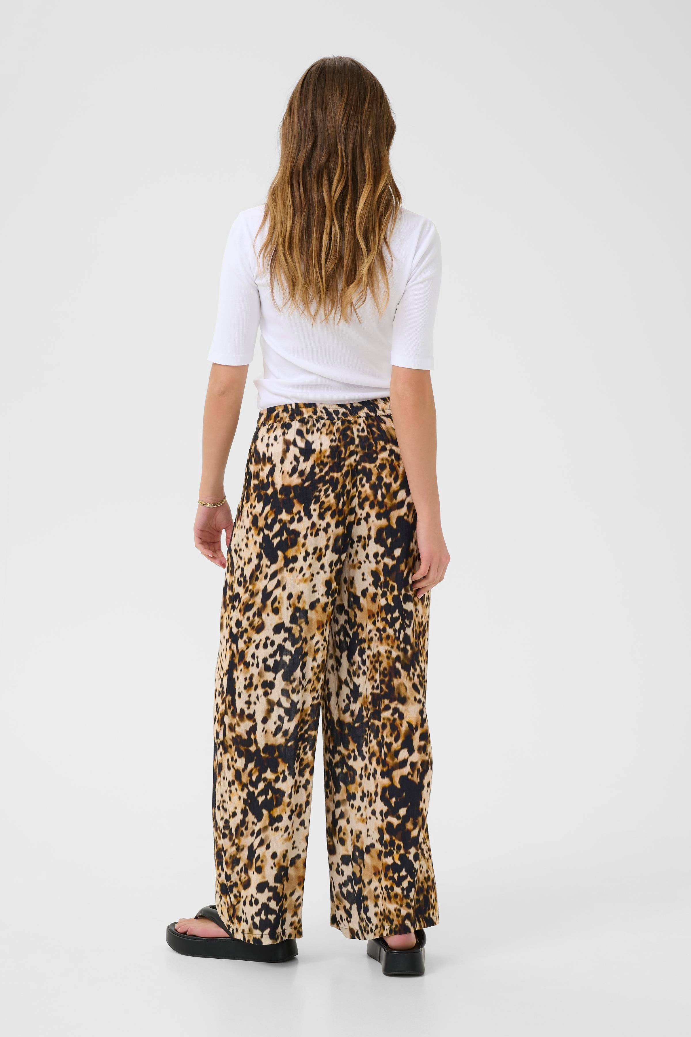 KAFFE Thora Amber Bukser Leopard Print Brun