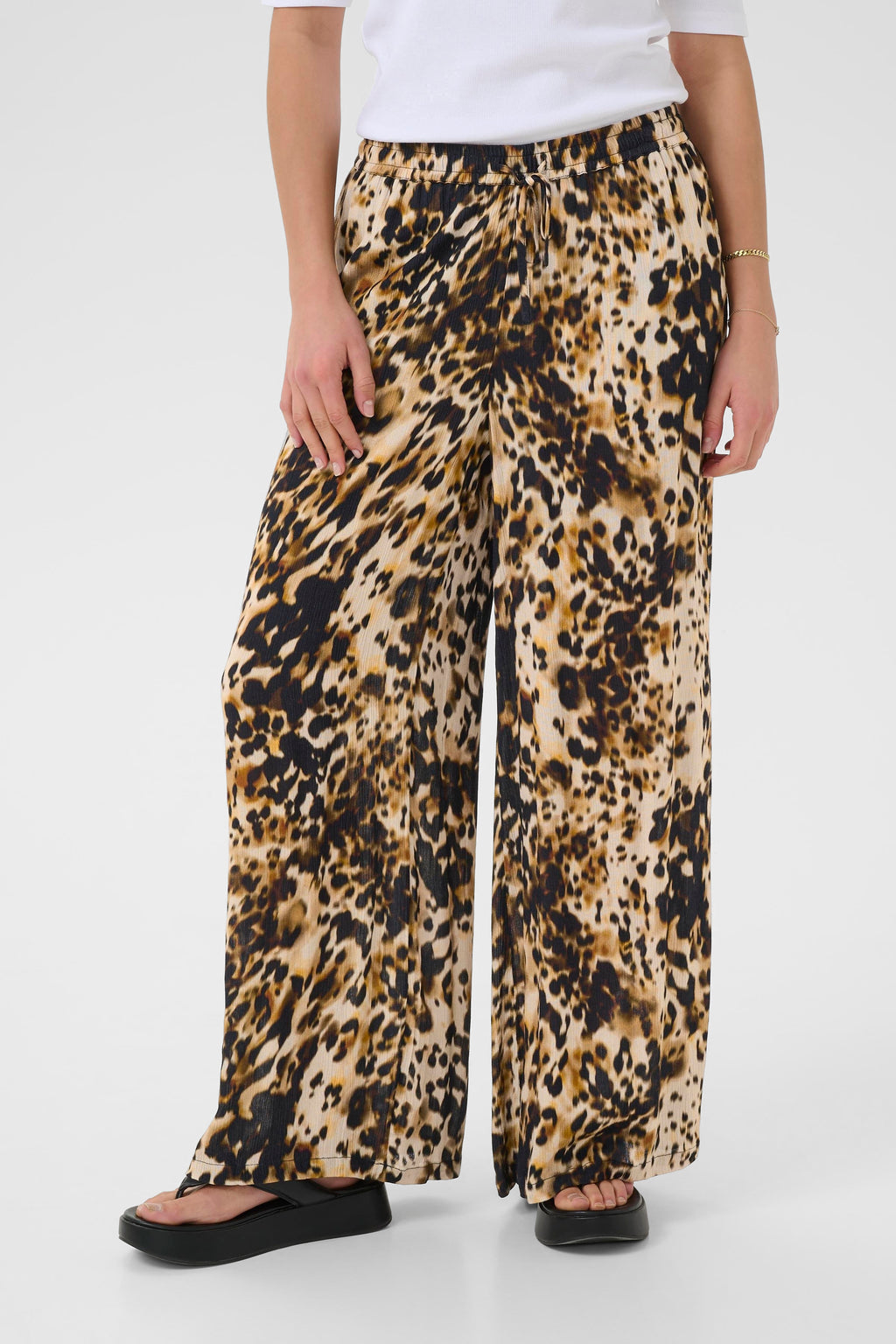 KAFFE Thora Amber Bukser Leopard Print Brun