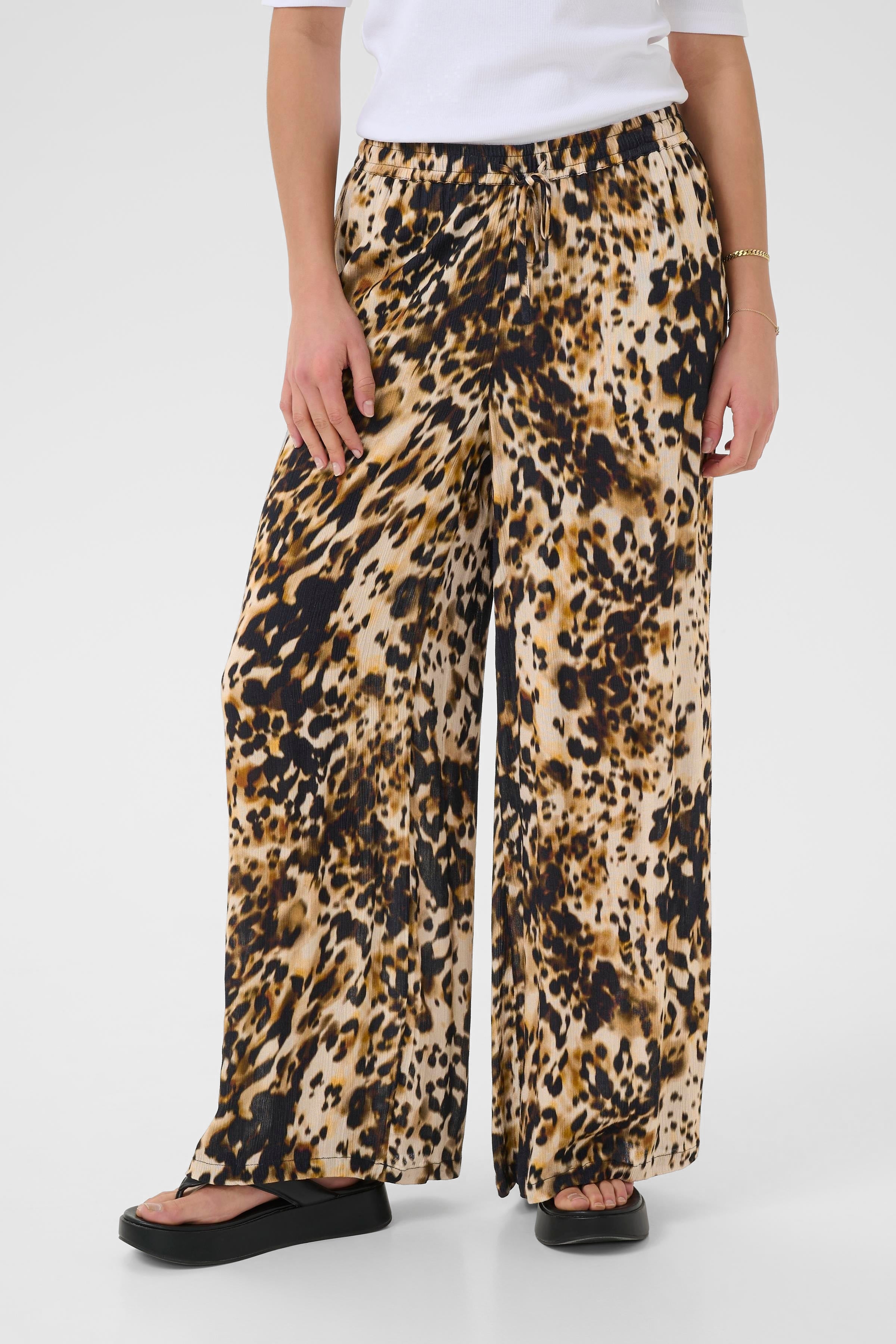 KAFFE Thora Amber Bukser Leopard Print Brun