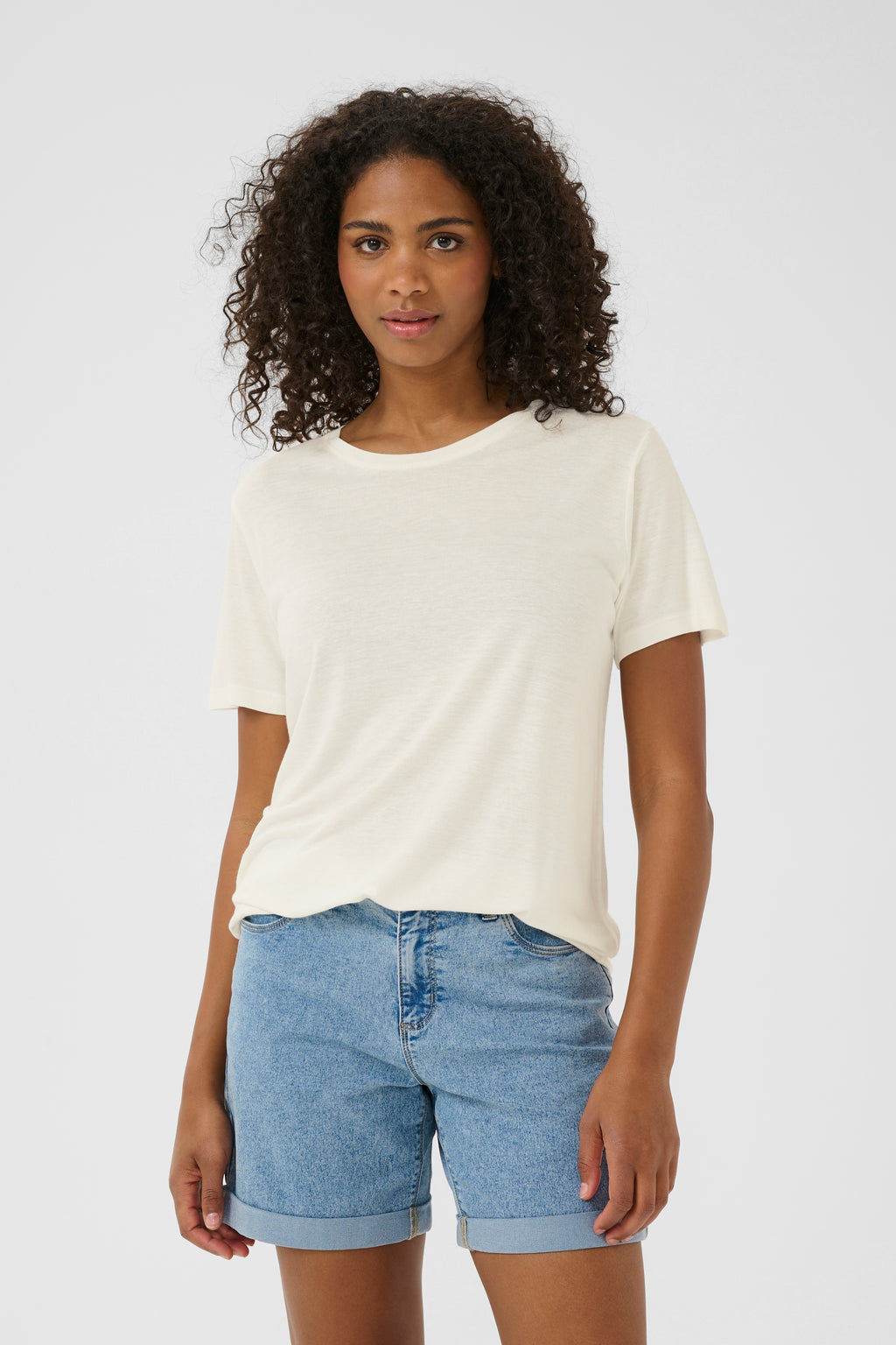 KAFFE Maria T-shirt Chalk Hvid
