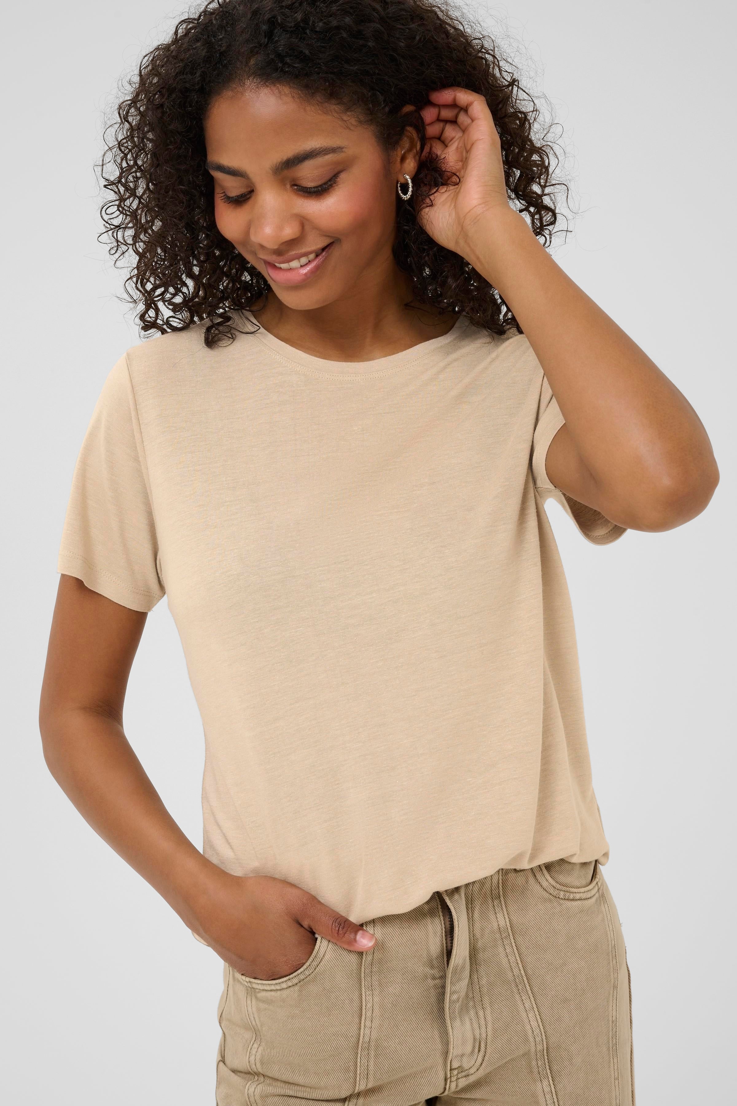 KAFFE Maria T-shirt Feather Grå