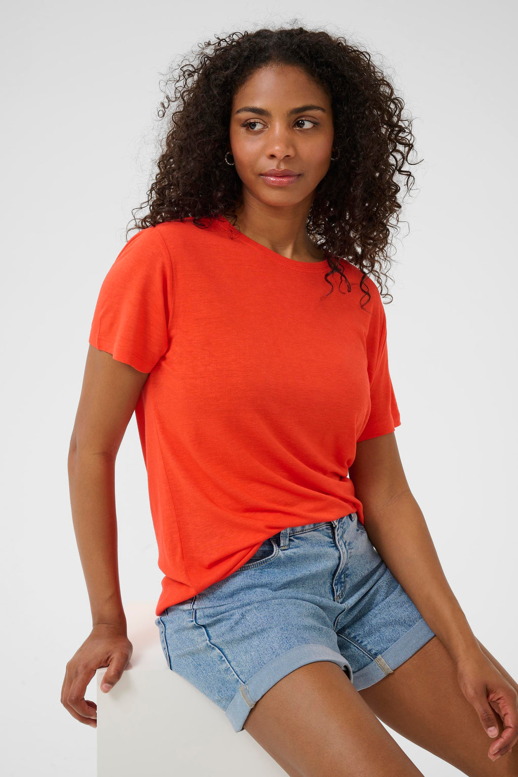 KAFFE Maria T-shirt Grenadine Rød