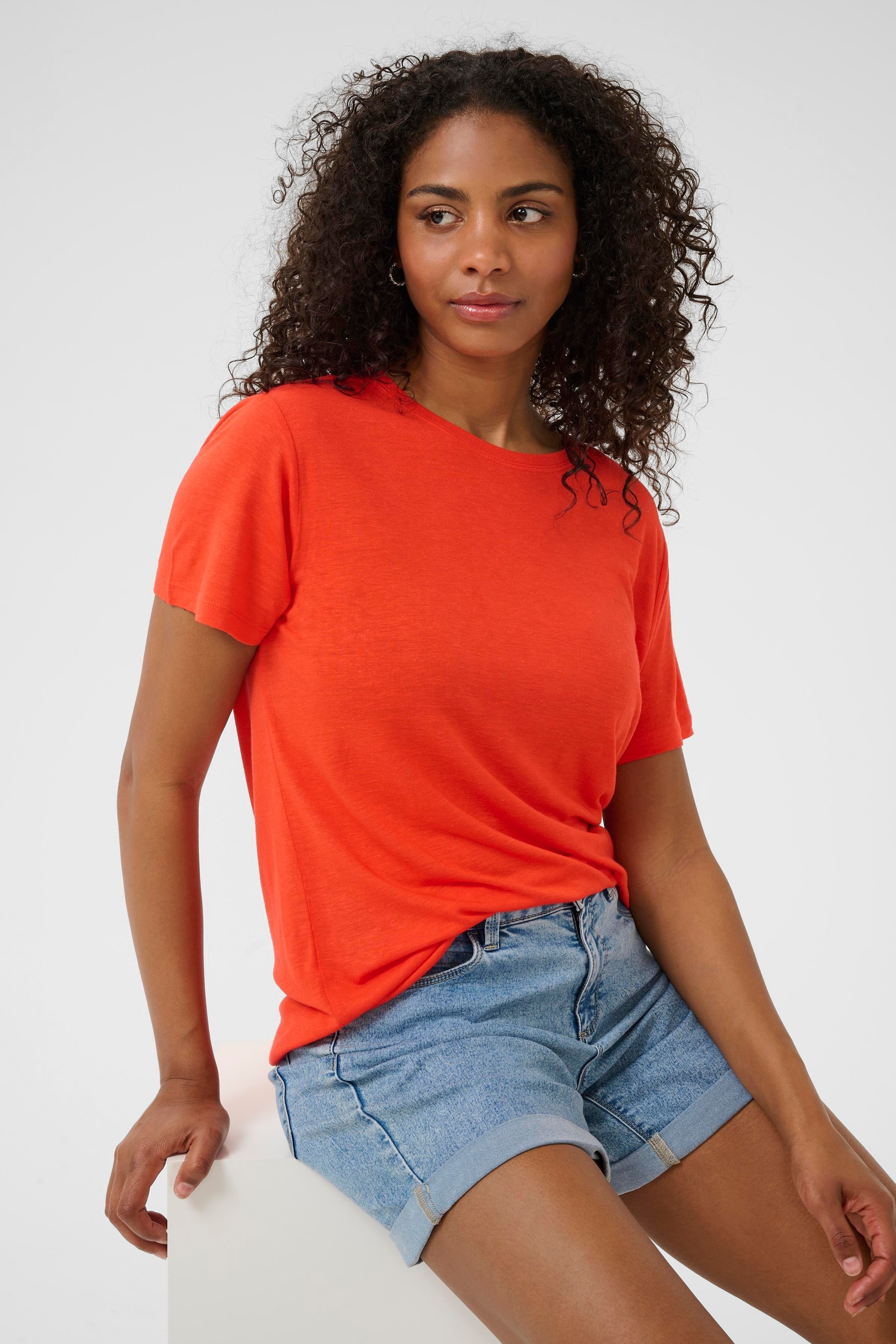 KAFFE Maria T-shirt Grenadine Rød
