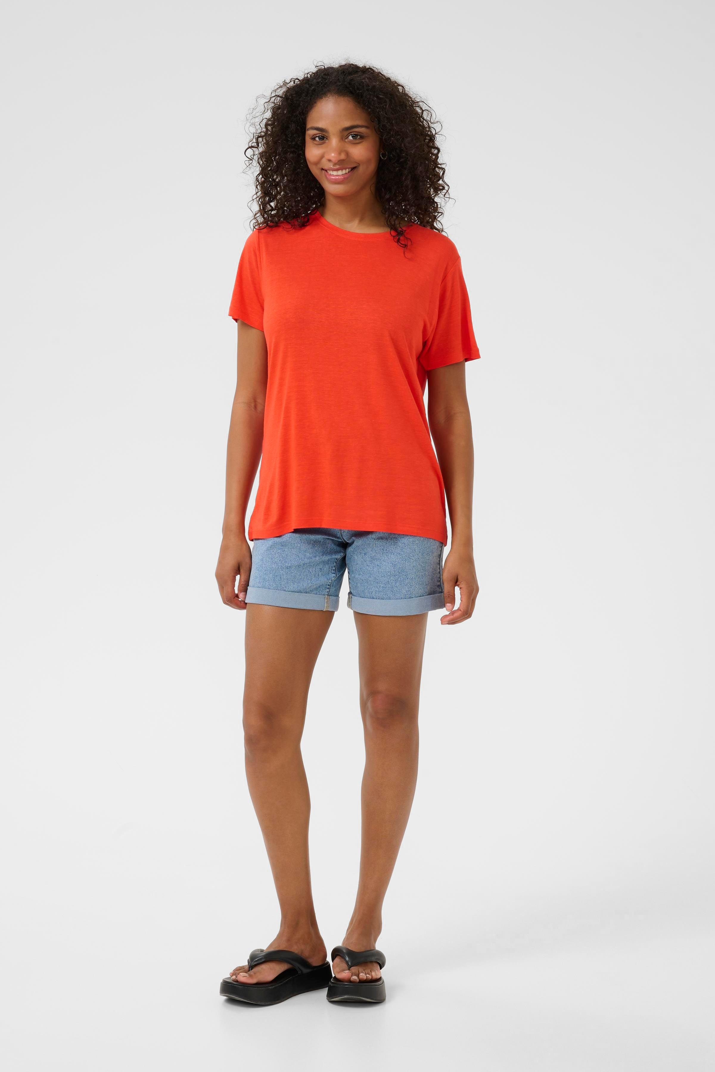 KAFFE Maria T-shirt Grenadine Rød