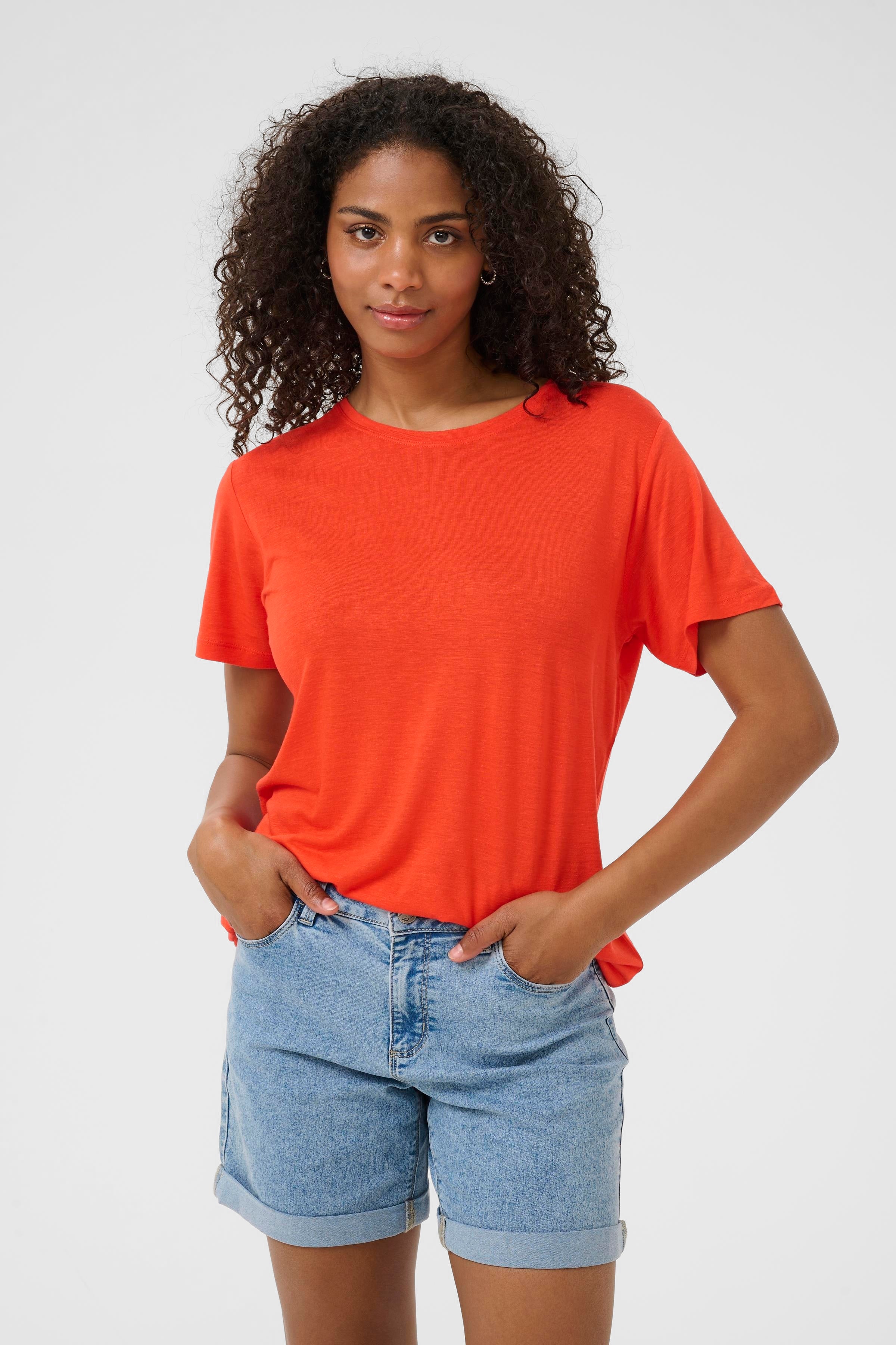KAFFE Maria T-shirt Grenadine Rød