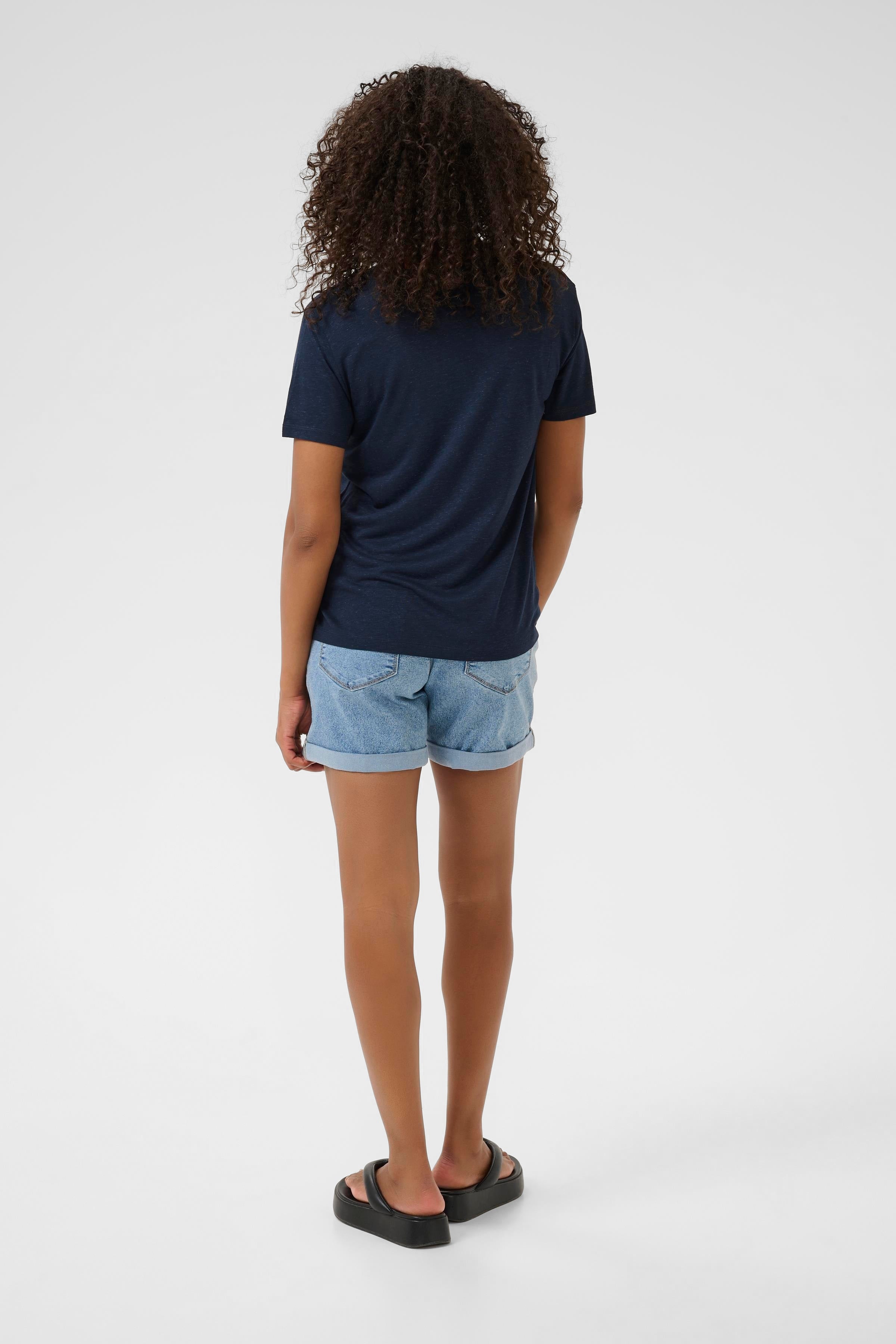 KAFFE Maria T-shirt Midnight Marine Blå