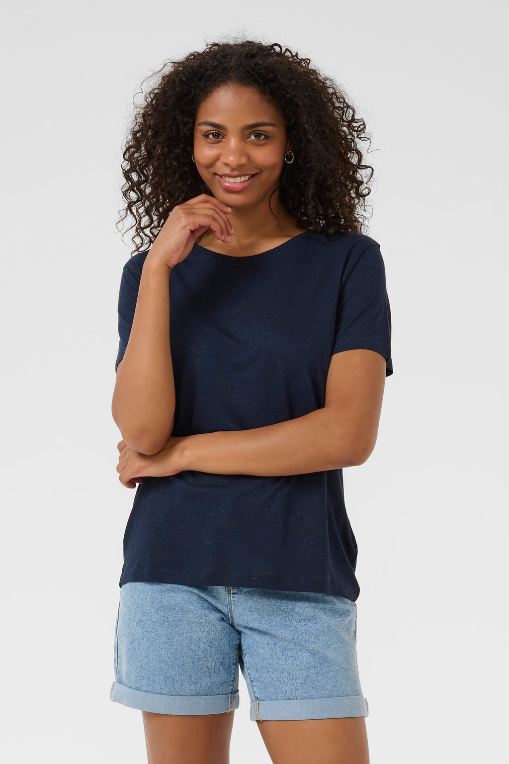 KAFFE Maria T-shirt Midnight Marine Blå