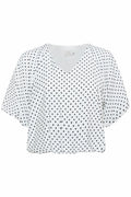 KAFFE Gwen Bluse Prikker Kalk Sort