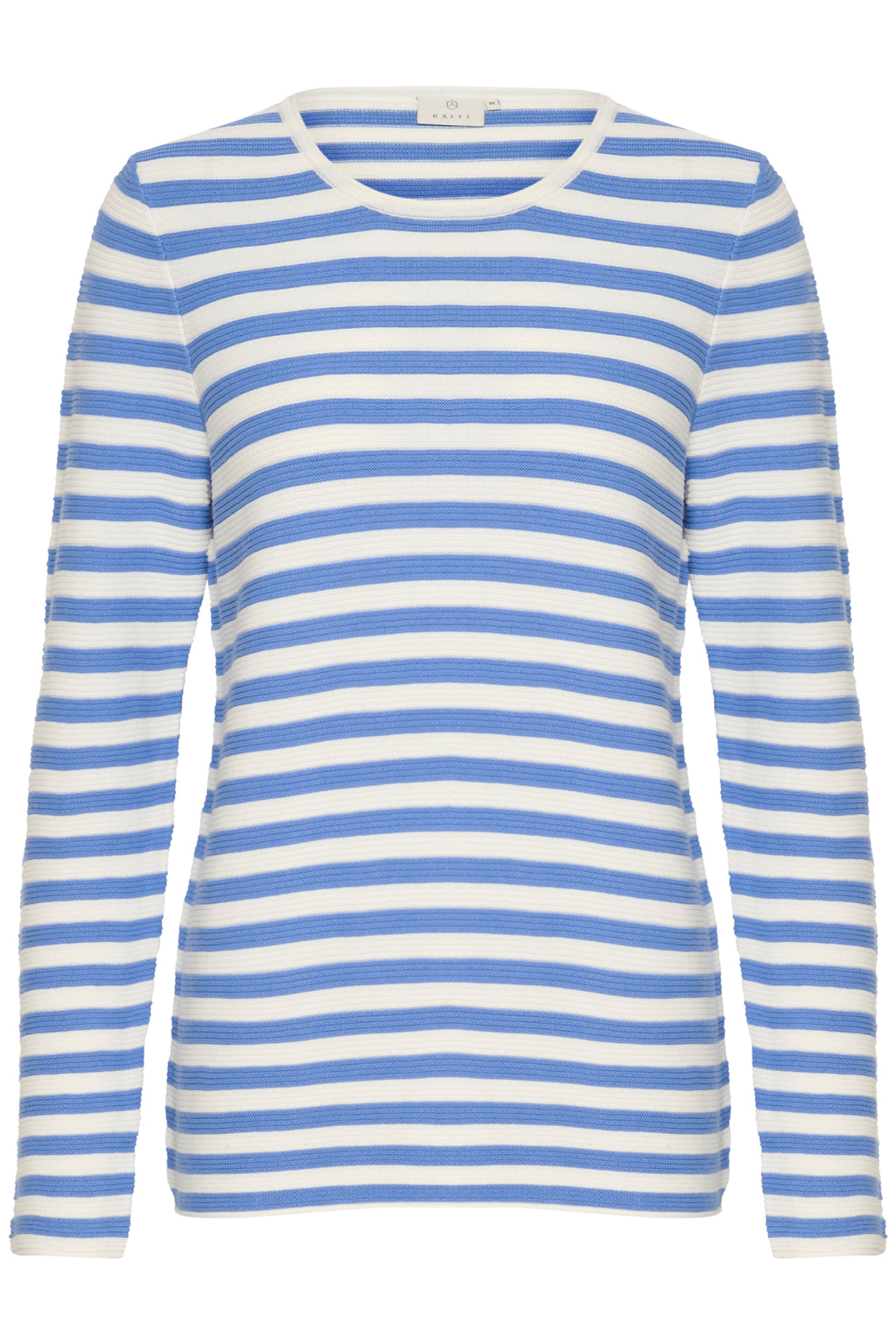 KAFFE Linka Pullover Stribet Blå Hvid