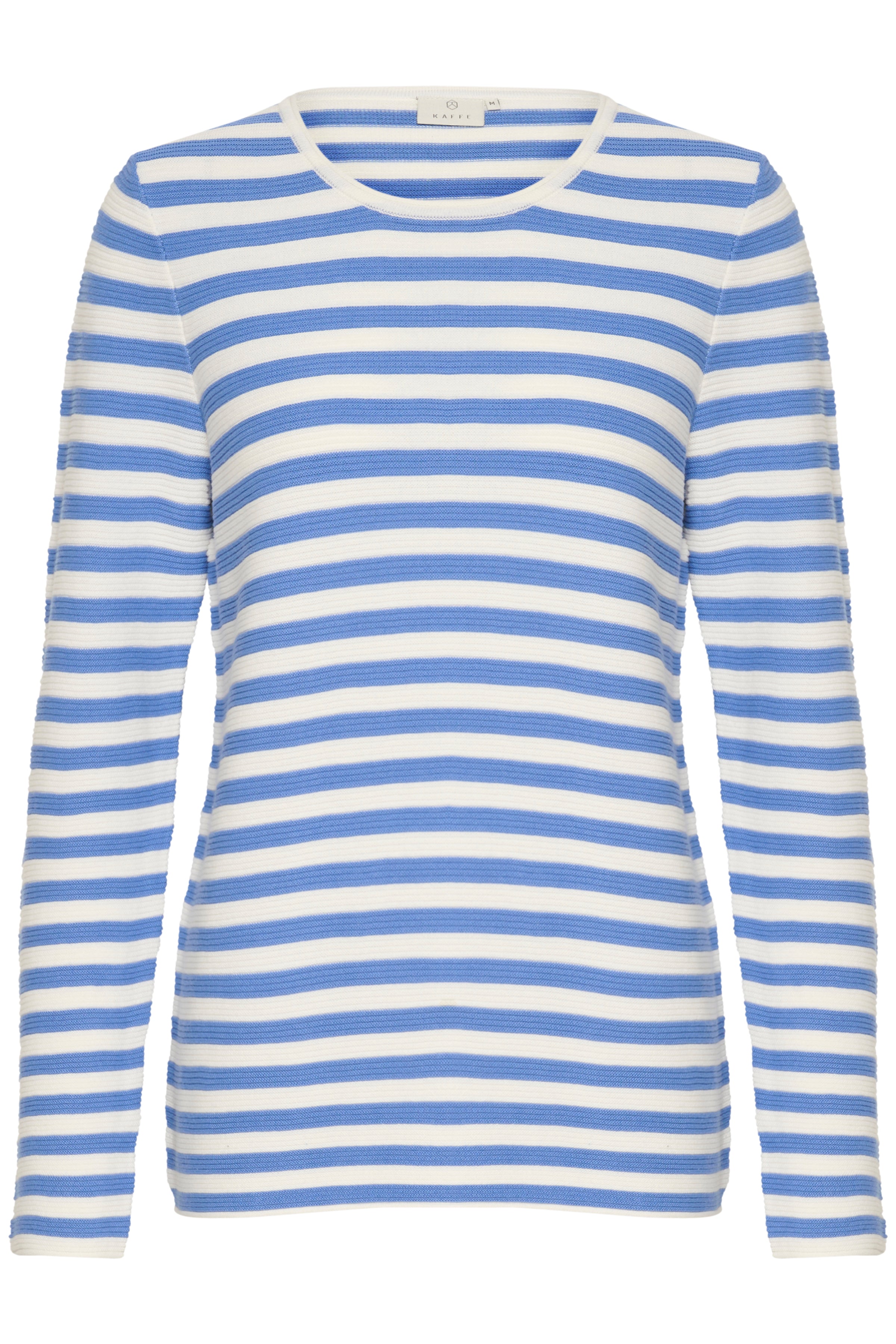 KAFFE Linka Pullover Stribet Blå Hvid