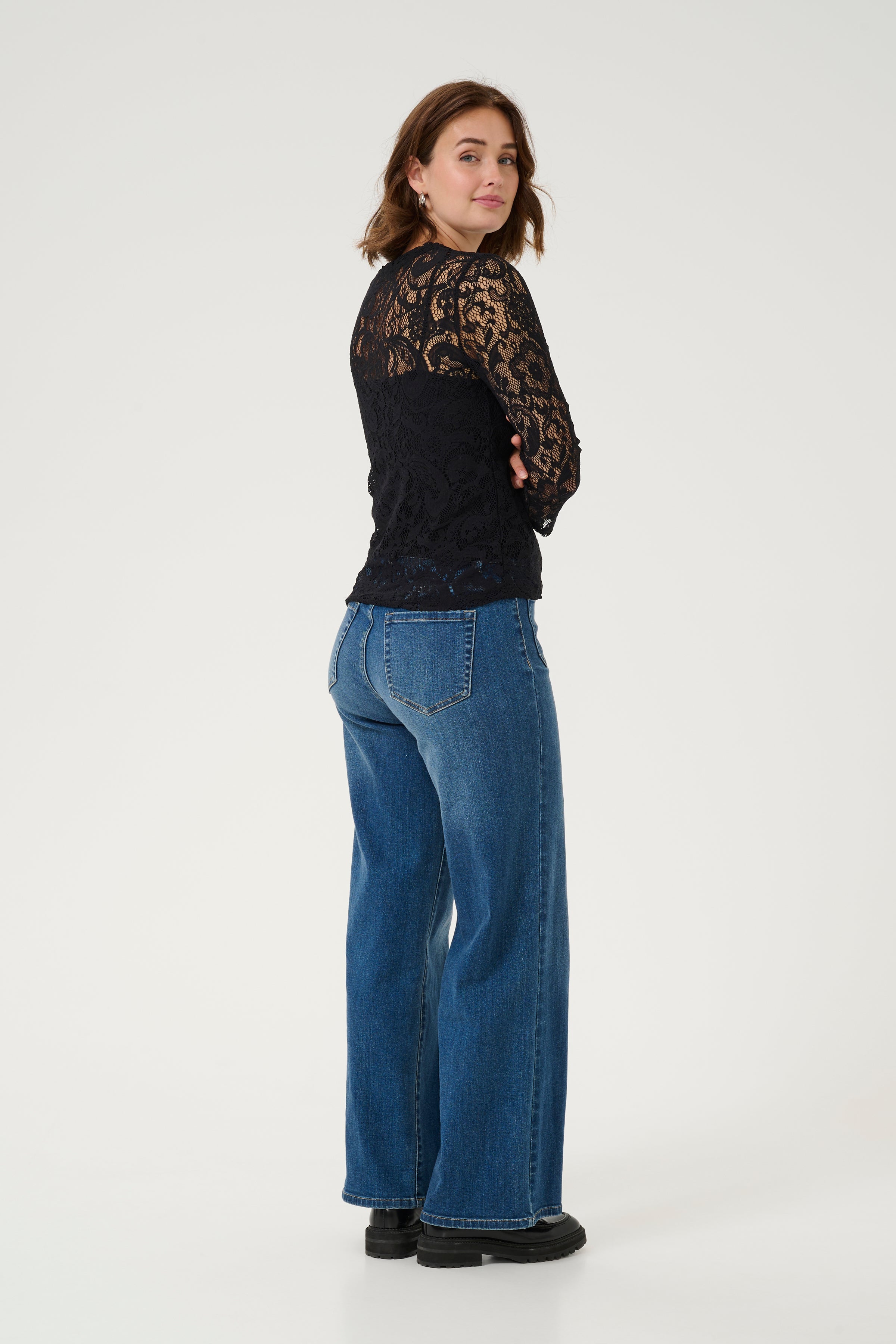 KAFFE Lace Bluse Deep Sort