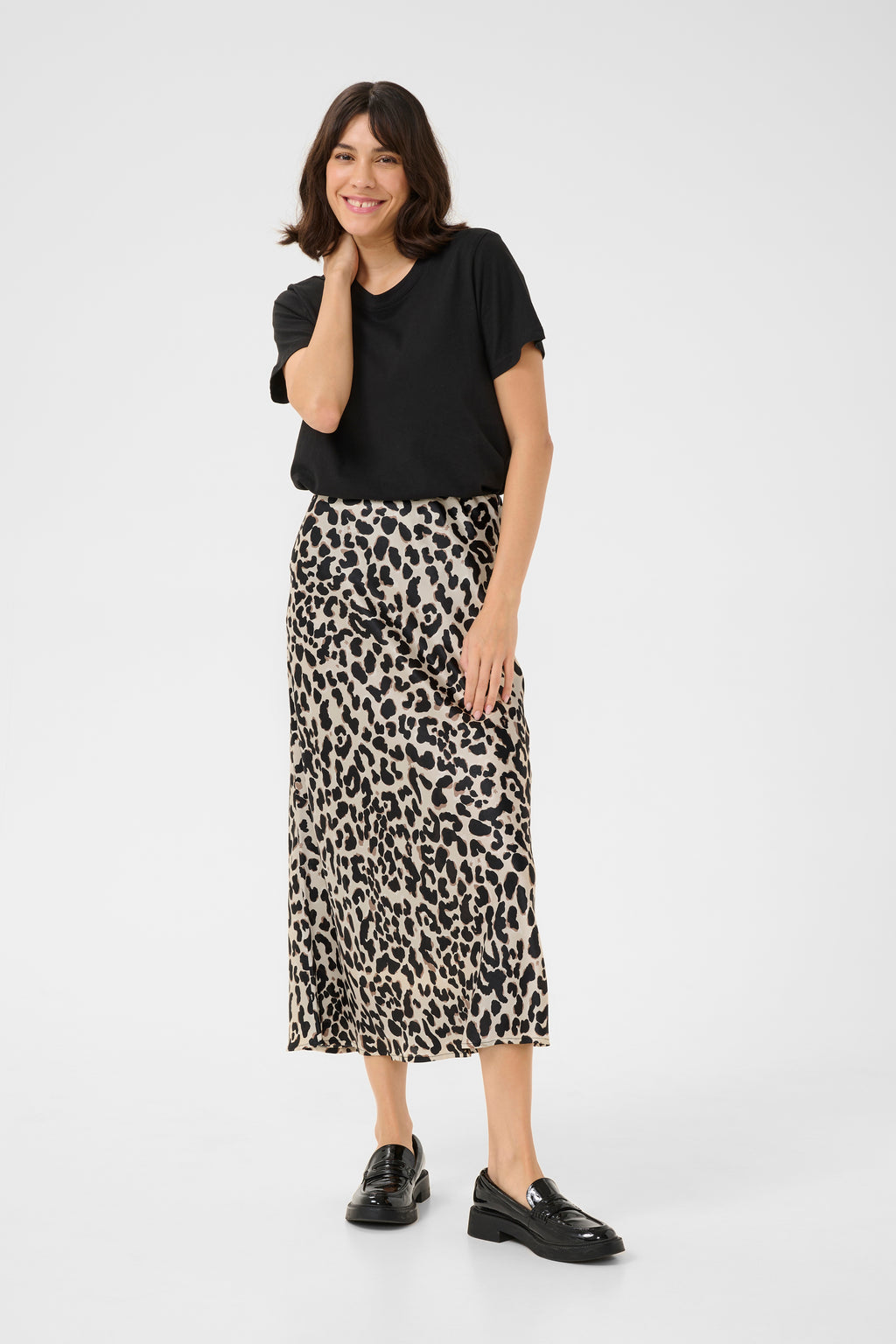 KAFFE June Nederdel Leopard Brun