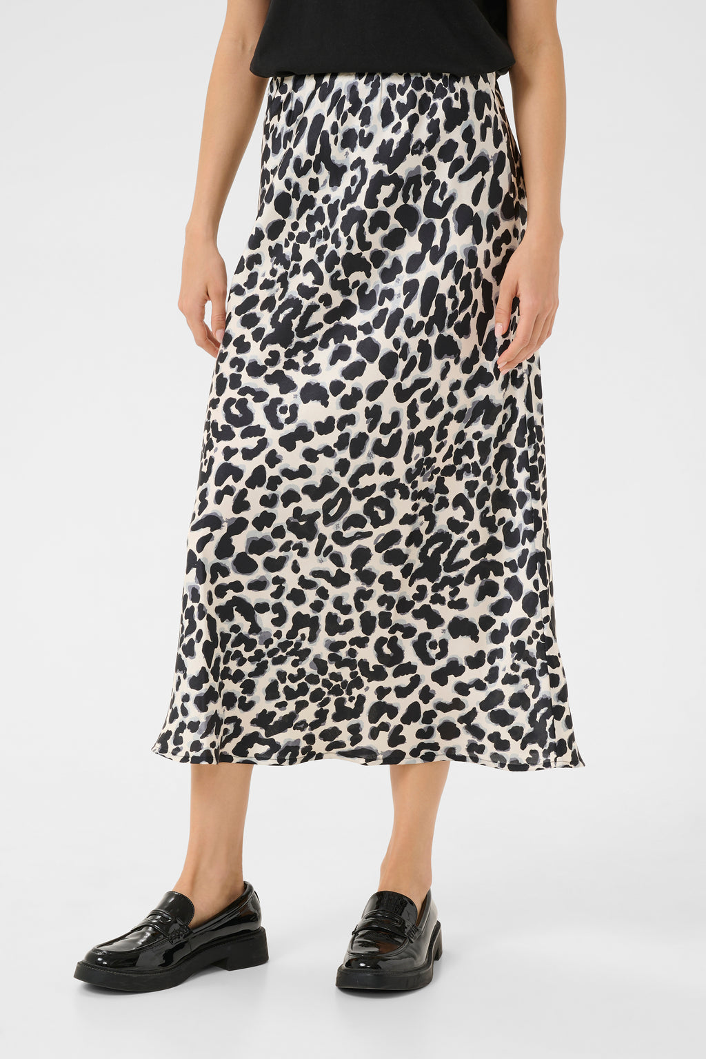 KAFFE June Nederdel Leopard Grå