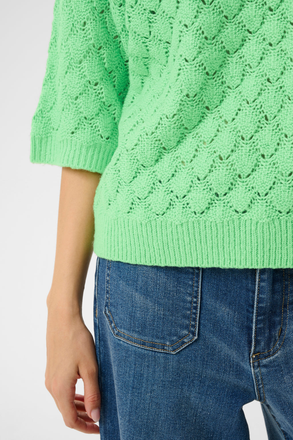 KAFFE Kani Strik Pullover Spring Bouquet Grøn