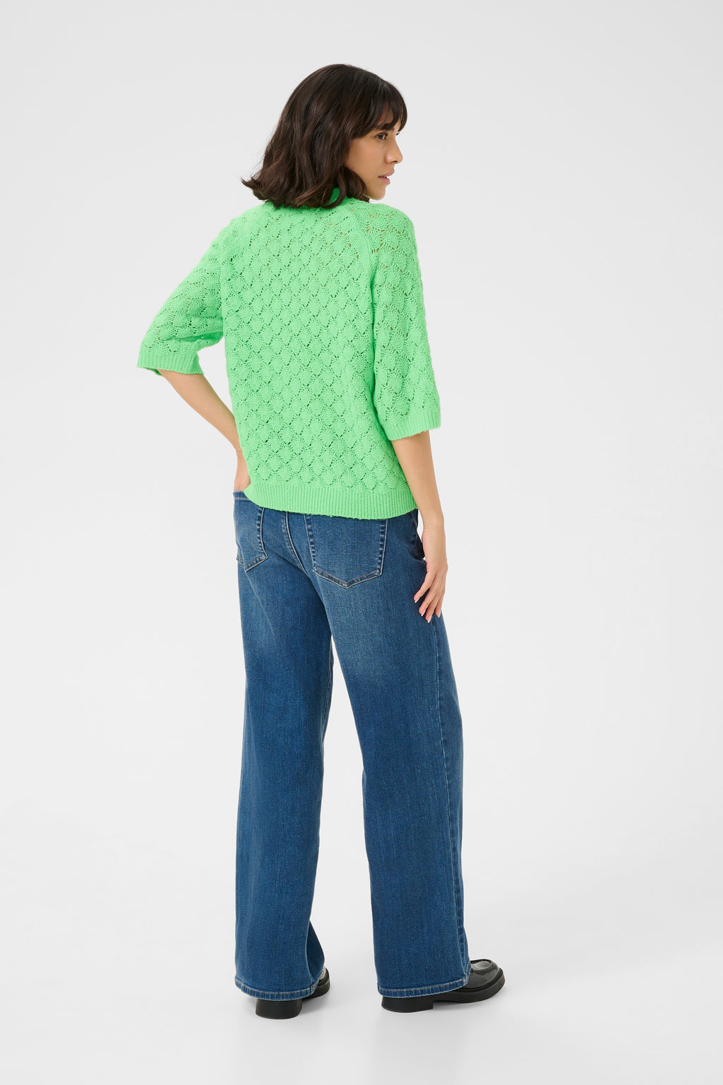 KAFFE Kani Strik Pullover Spring Bouquet Grøn