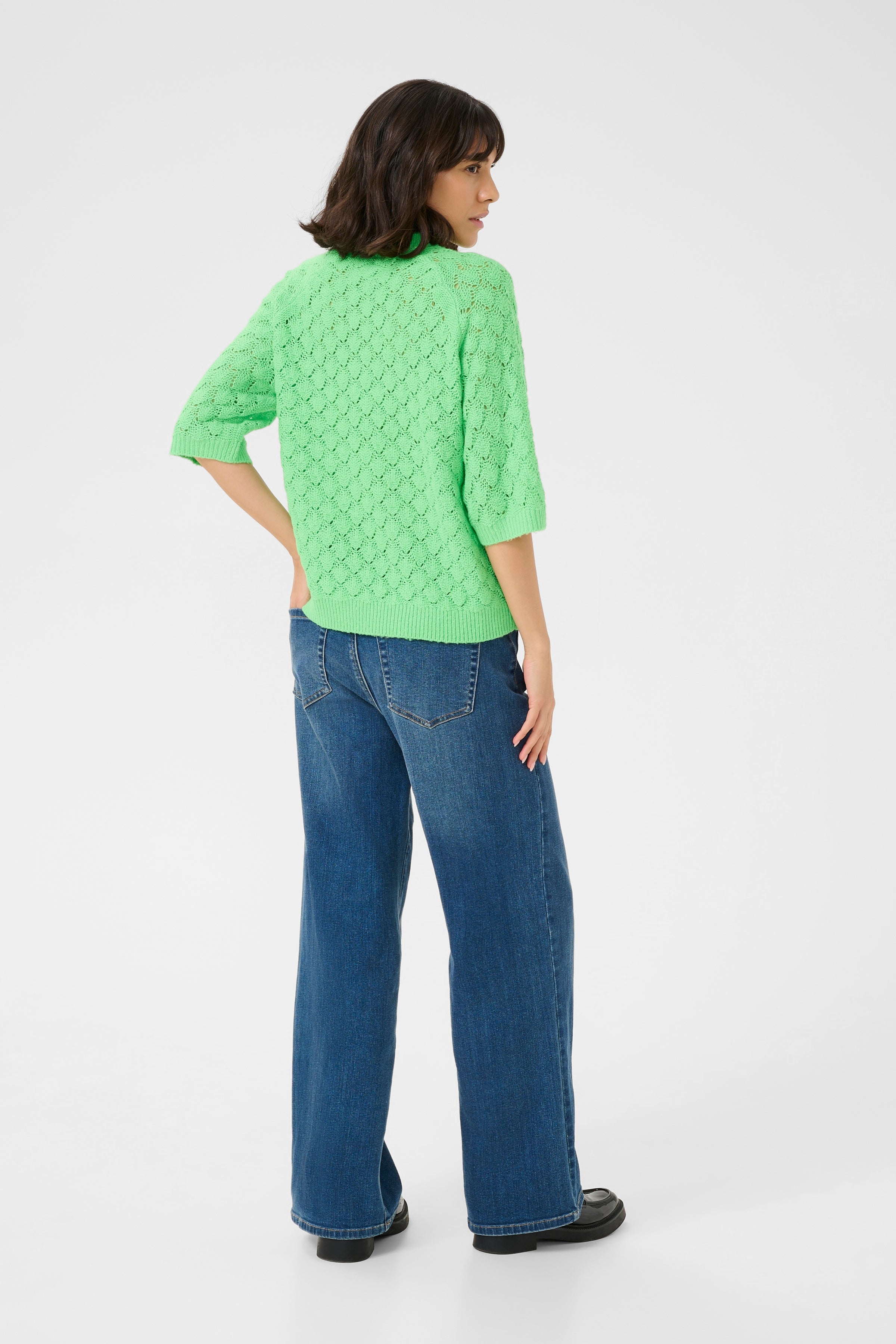 KAFFE Kani Strik Pullover Spring Bouquet Grøn