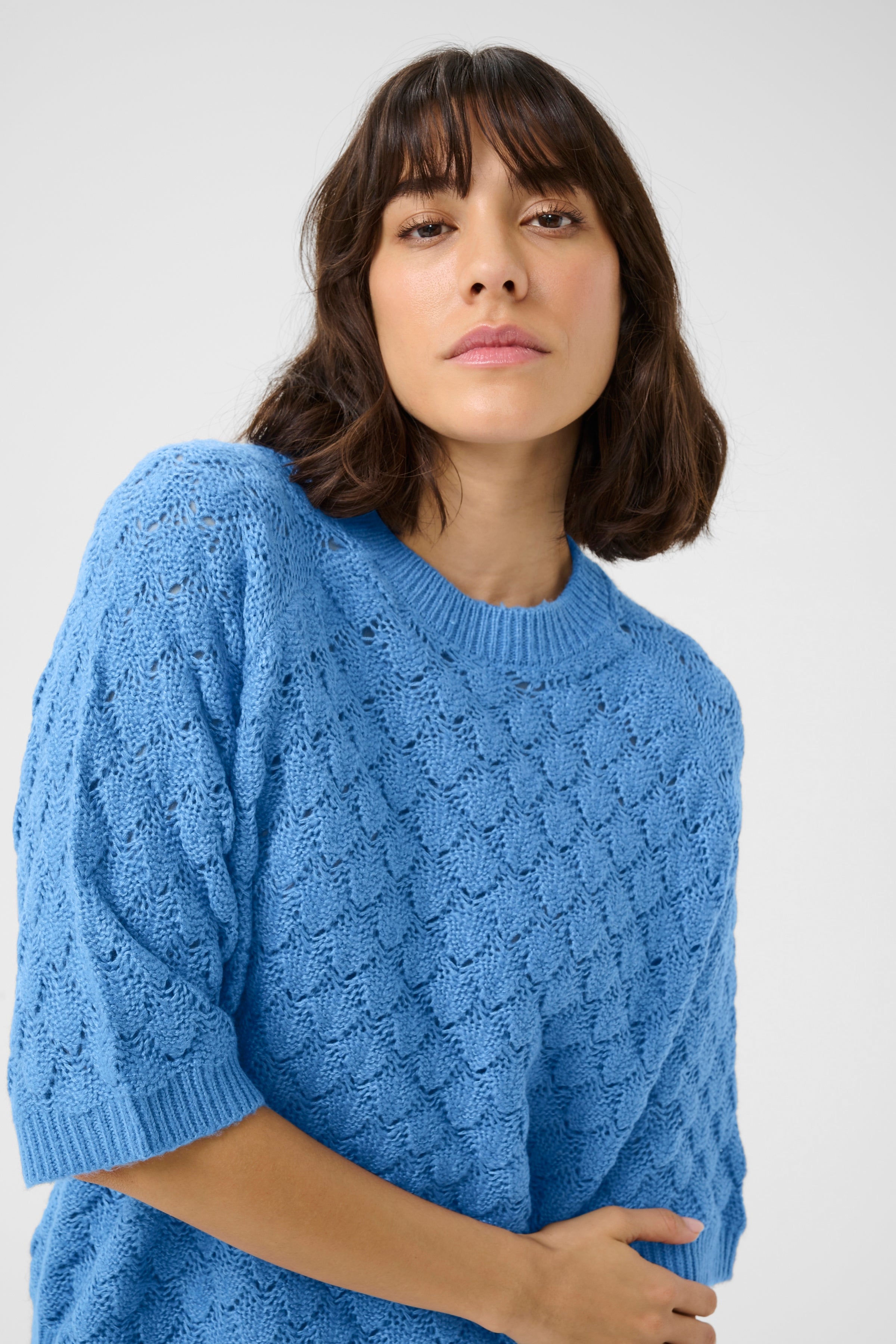 KAFFE Kani Strik Pullover Blå