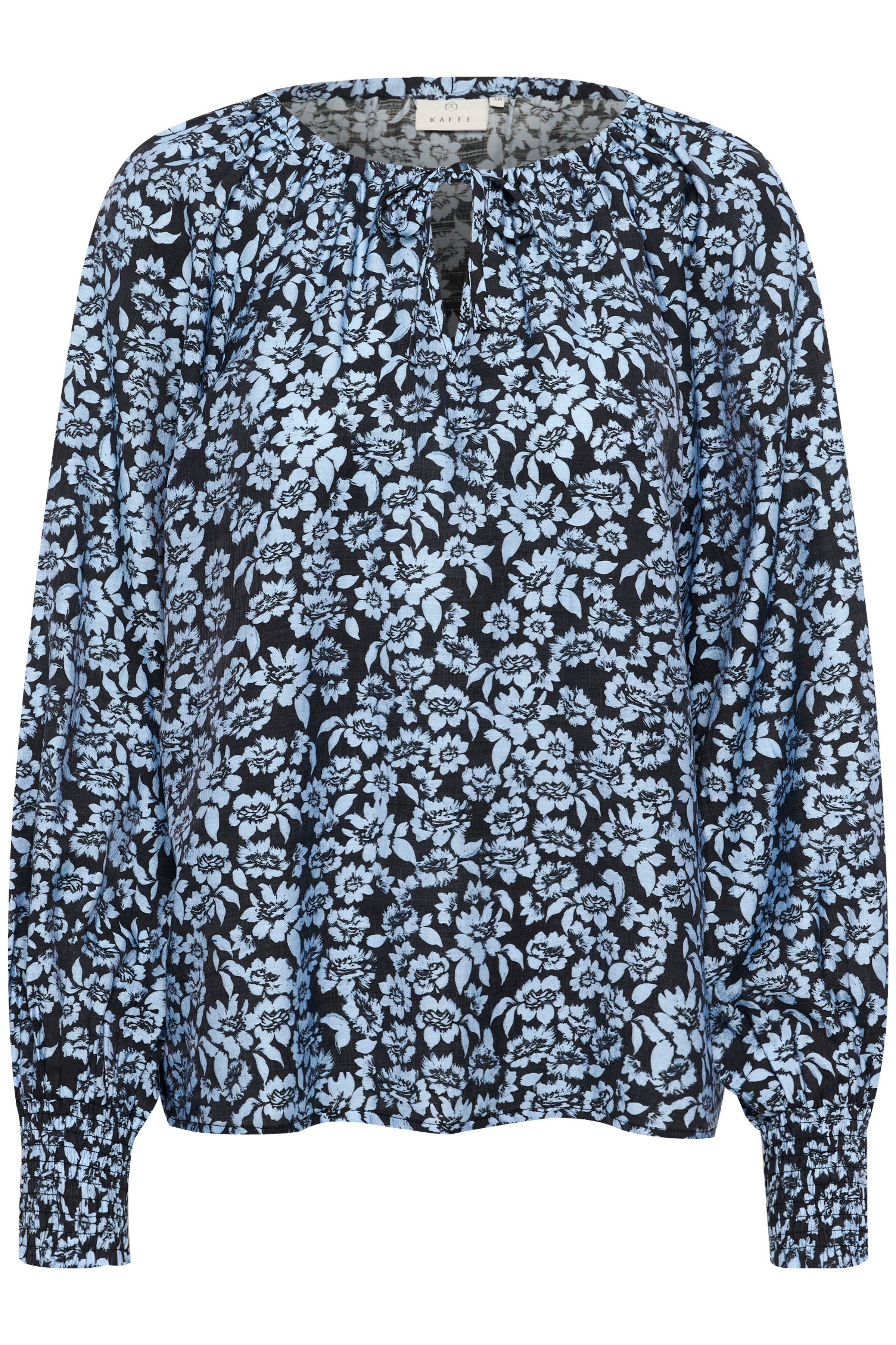 KAFFE Amanda Bluse Sort Windsurfer Blå